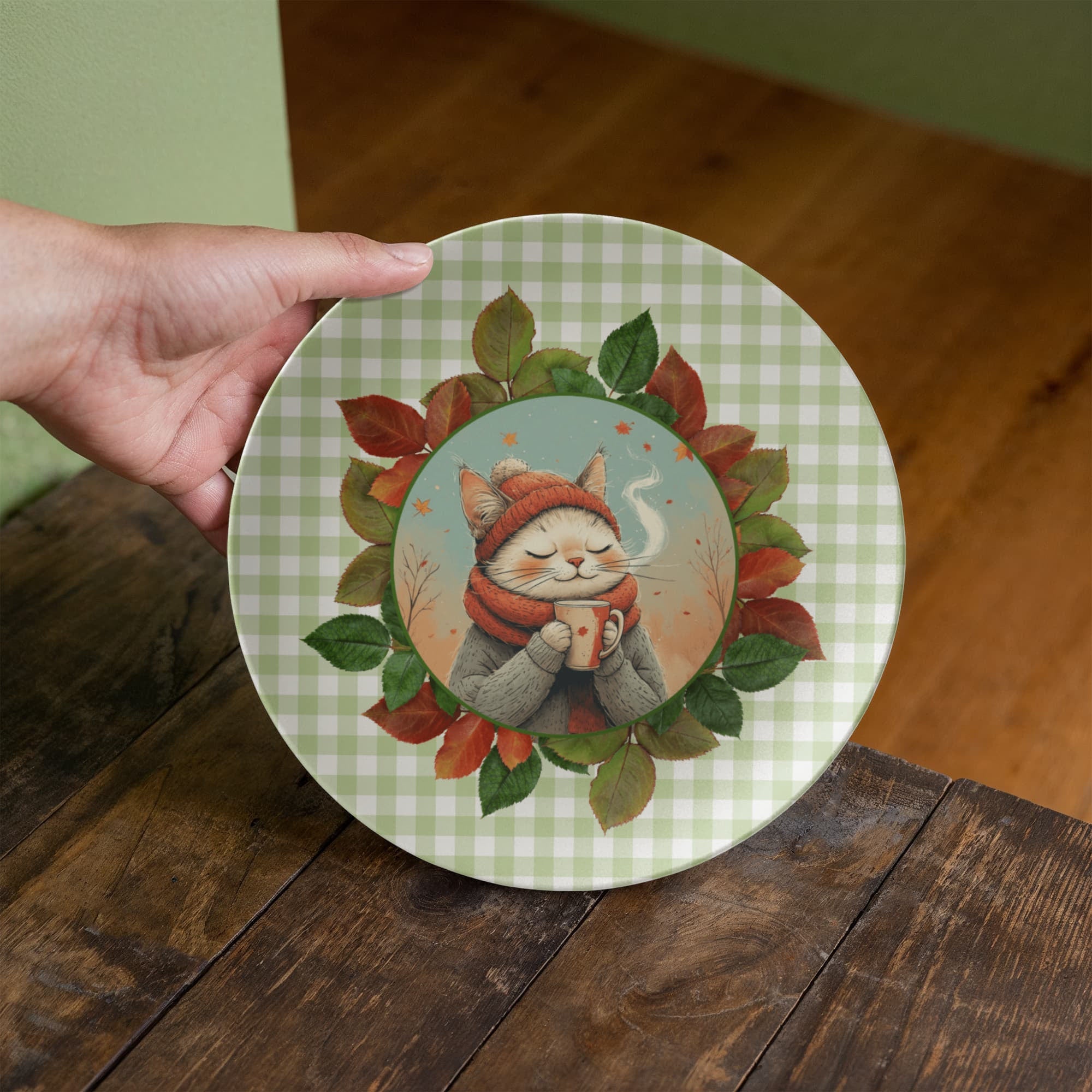 Country Autumn Kitty Collectible Plate - Decor, Kitchen & Dining, Plates - EpiAl's Shop