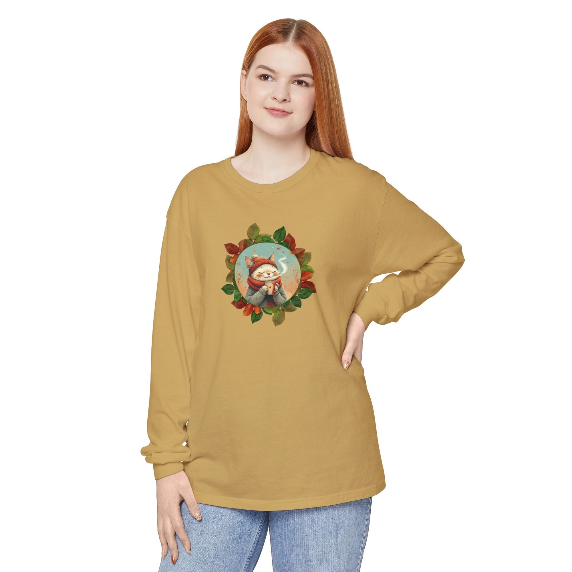Country Autumn Kitty Long Sleeve T-Shirt | Fall Fashion - Clothing, T-shirts - EpiAl's Shop