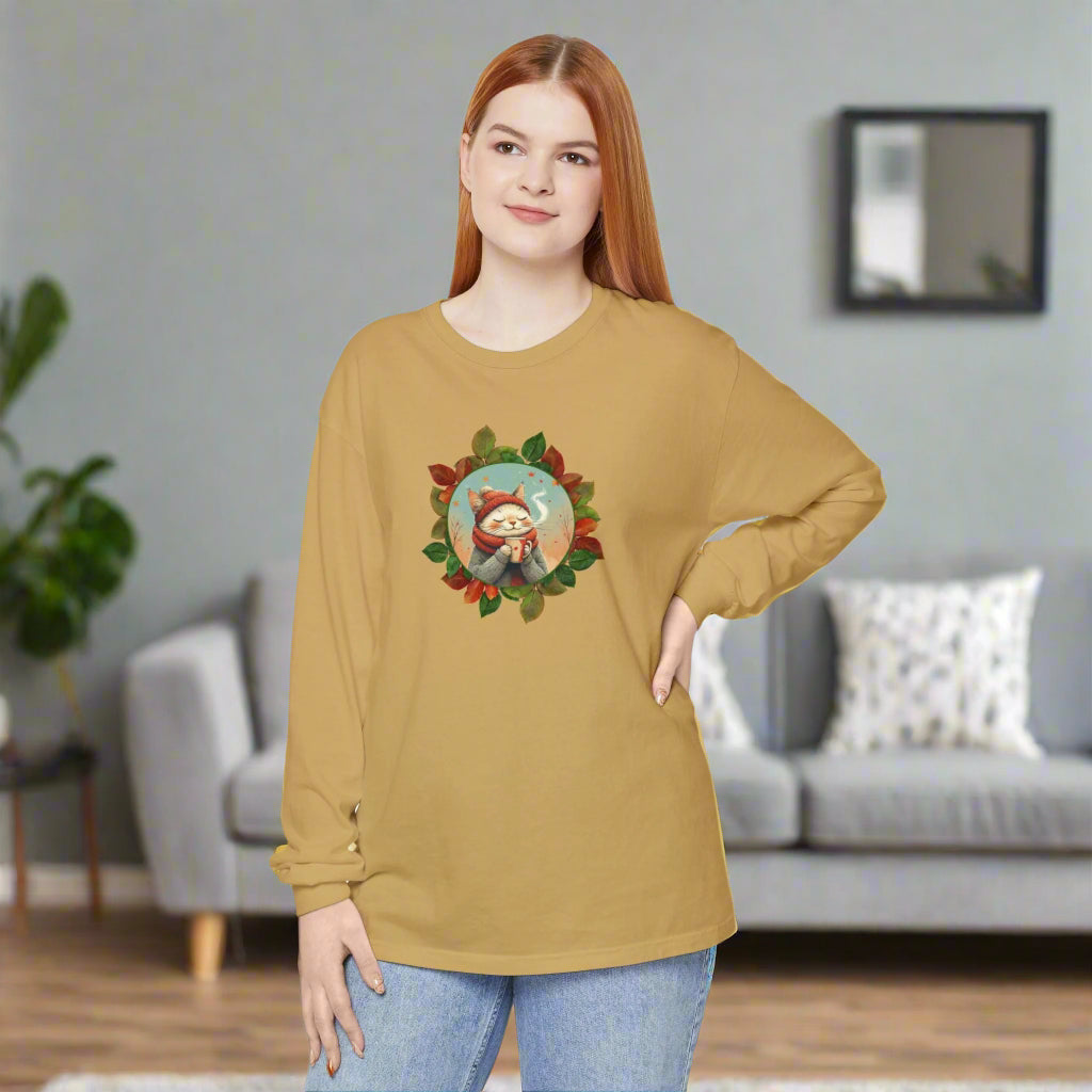 Country Autumn Kitty Long Sleeve T-Shirt | Fall Fashion - Clothing, T-shirts - EpiAl's Shop