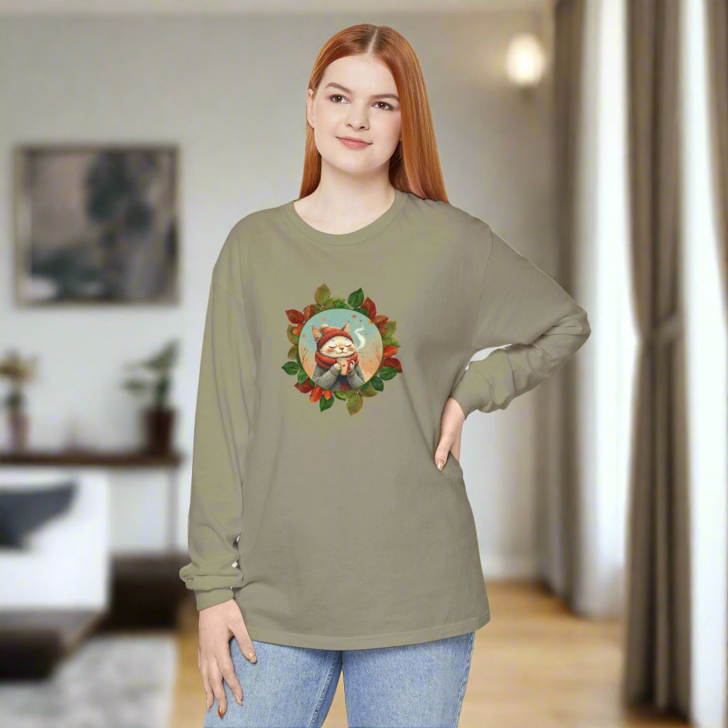 Country Autumn Kitty Long Sleeve T-Shirt | Fall Fashion - Clothing, T-shirts - EpiAl's Shop