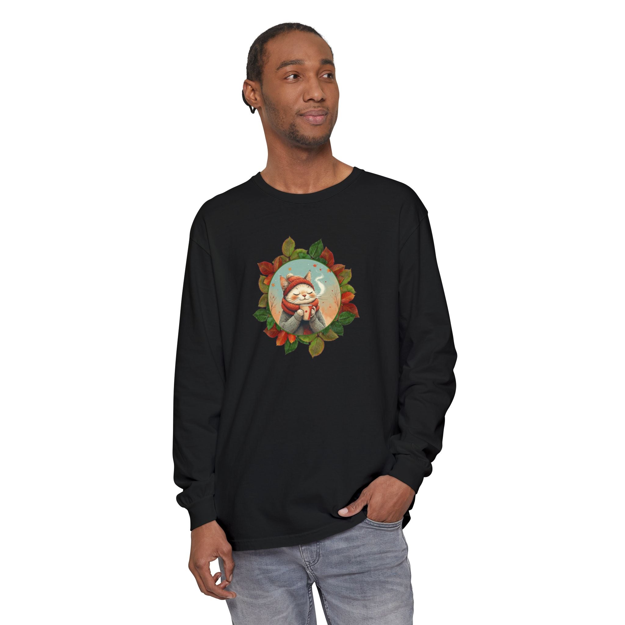 Country Autumn Kitty Long Sleeve T-Shirt | Fall Fashion - Clothing, T-shirts - EpiAl's Shop