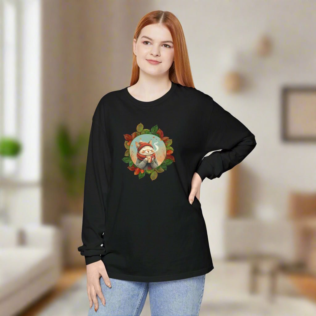 Country Autumn Kitty Long Sleeve T-Shirt | Fall Fashion - Clothing, T-shirts - EpiAl's Shop