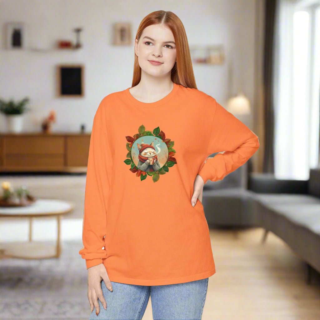 Country Autumn Kitty Long Sleeve T-Shirt | Fall Fashion - Clothing, T-shirts - EpiAl's Shop