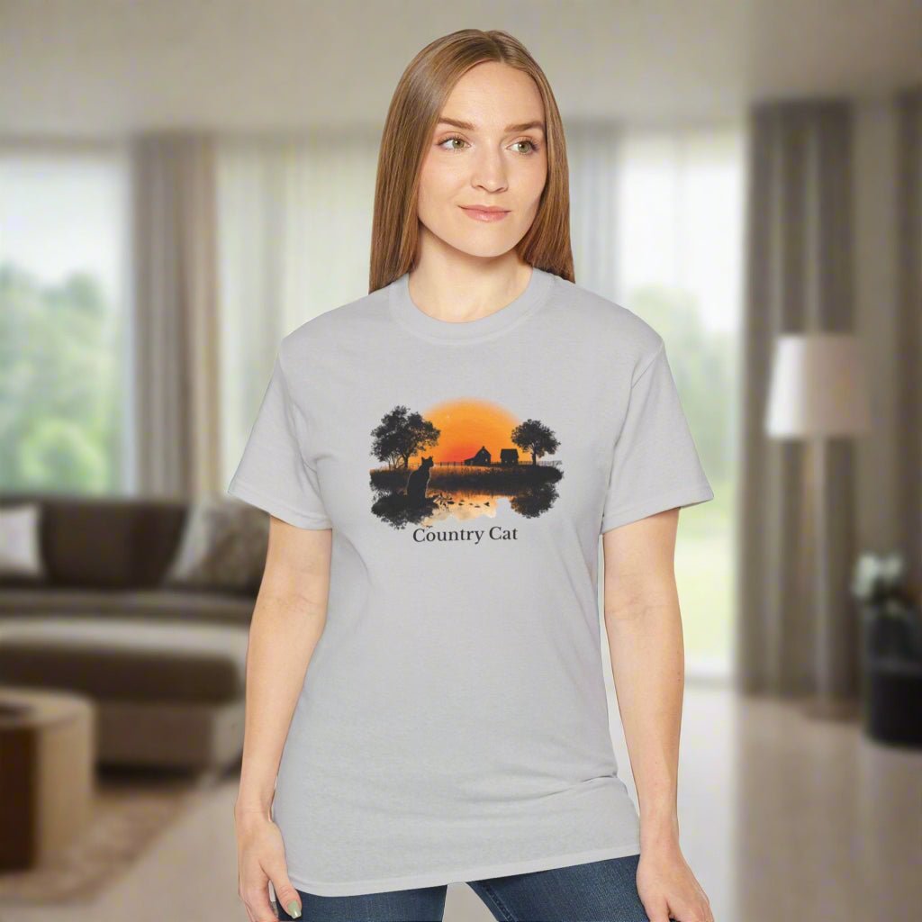 Country Cat Unisex Graphic Tee - Clothing, T-shirts - EpiAl's Shop