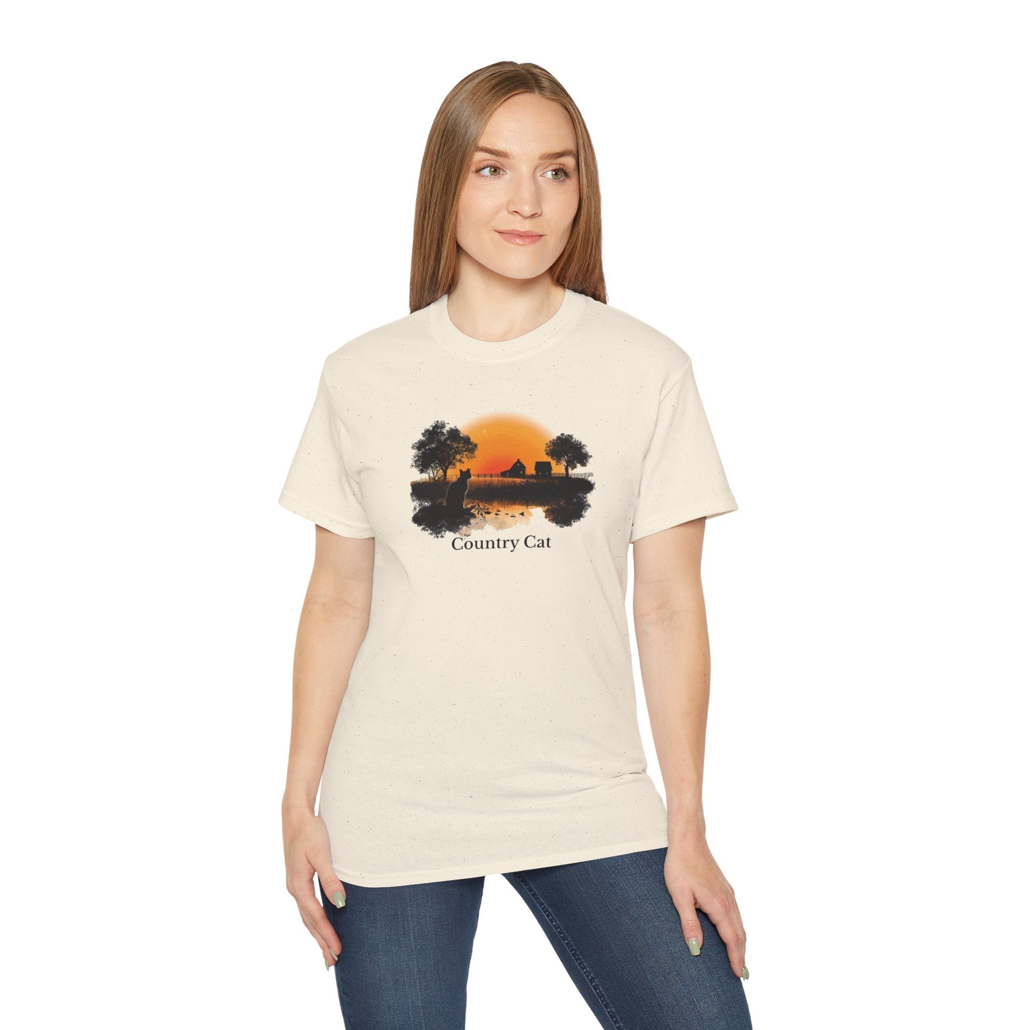 Country Cat Unisex Graphic Tee - Clothing, T-shirts - EpiAl's Shop