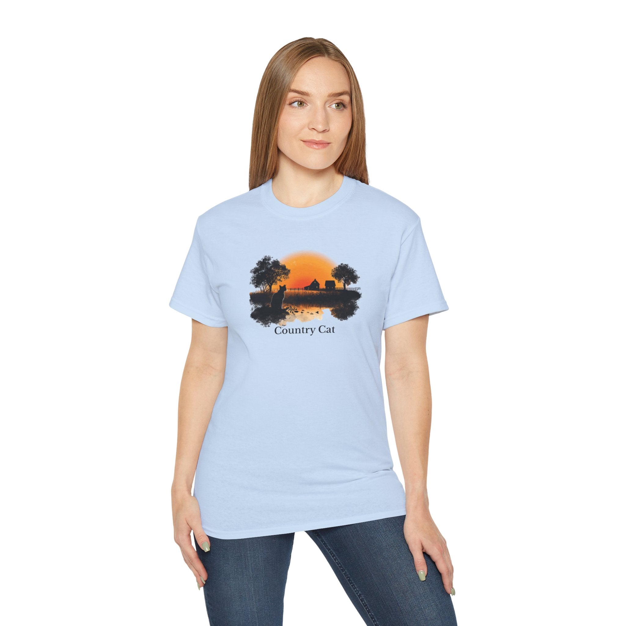 Country Cat Unisex Graphic Tee - Clothing, T-shirts - EpiAl's Shop