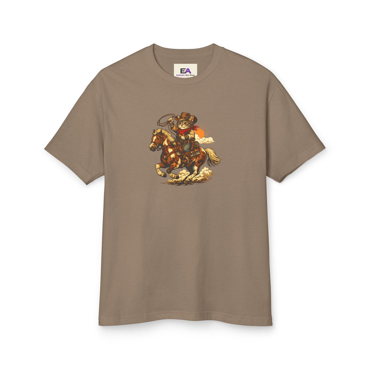 Cowboy Cat Lasso T-Shirt | Vintage Western Cat Graphic Tee - Clothing, Unisex, T-Shirts - EpiAl's Shop