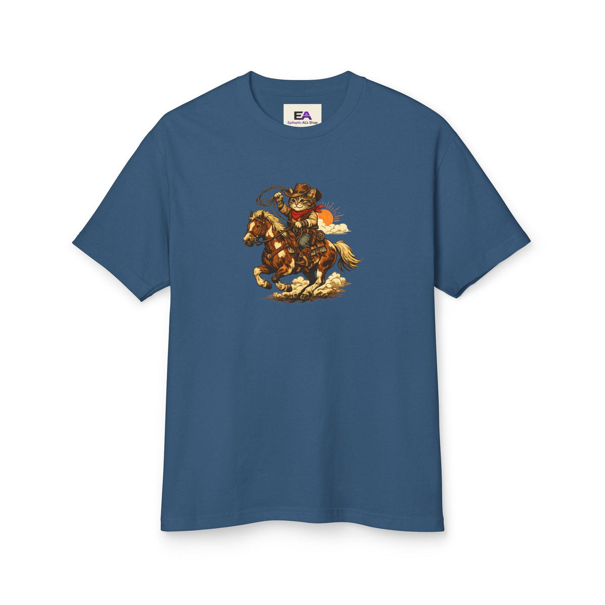 Cowboy Cat Lasso T-Shirt | Vintage Western Cat Graphic Tee - Clothing, Unisex, T-Shirts - EpiAl's Shop