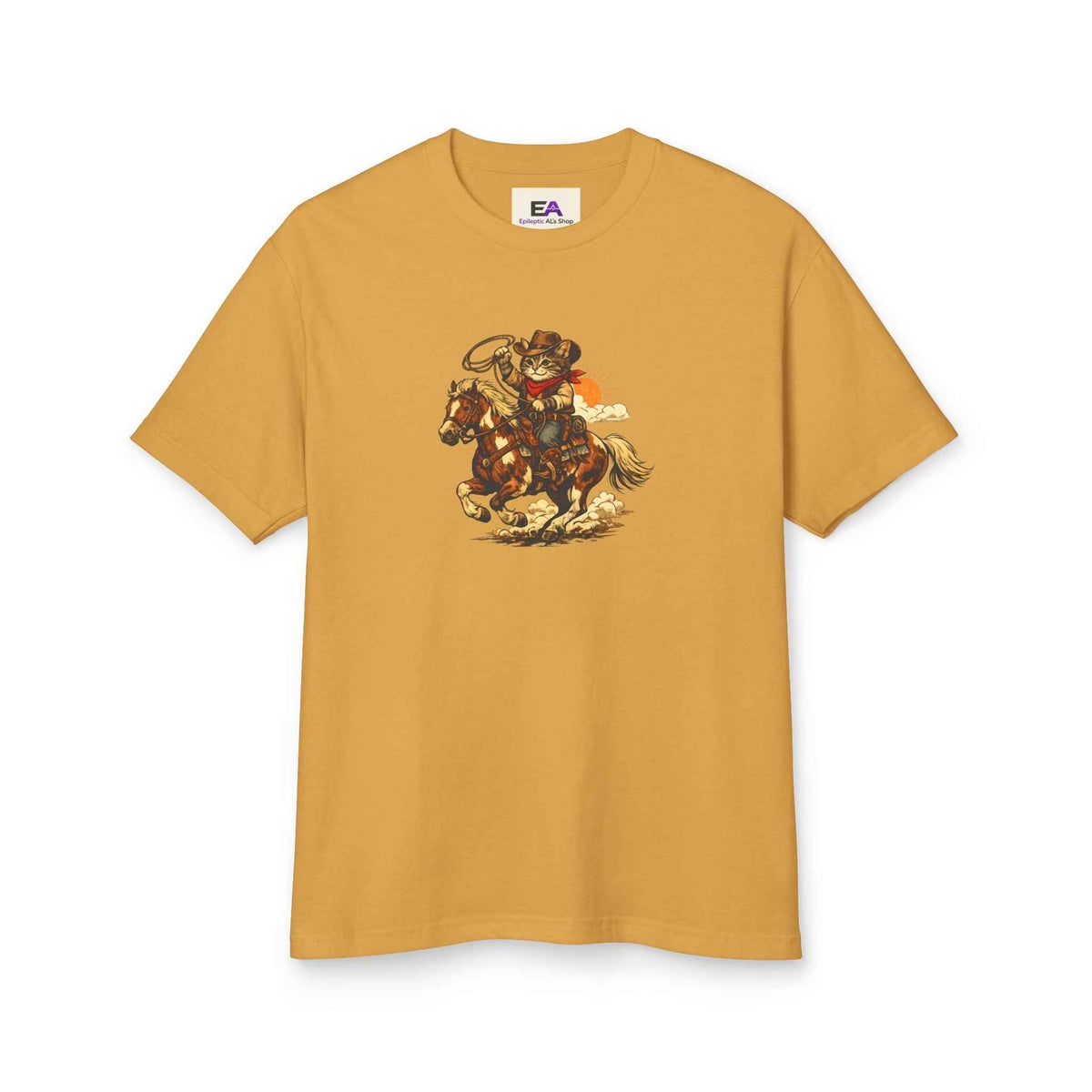 Cowboy Cat Lasso T-Shirt | Vintage Western Cat Graphic Tee - Clothing, Unisex, T-Shirts - EpiAl's Shop