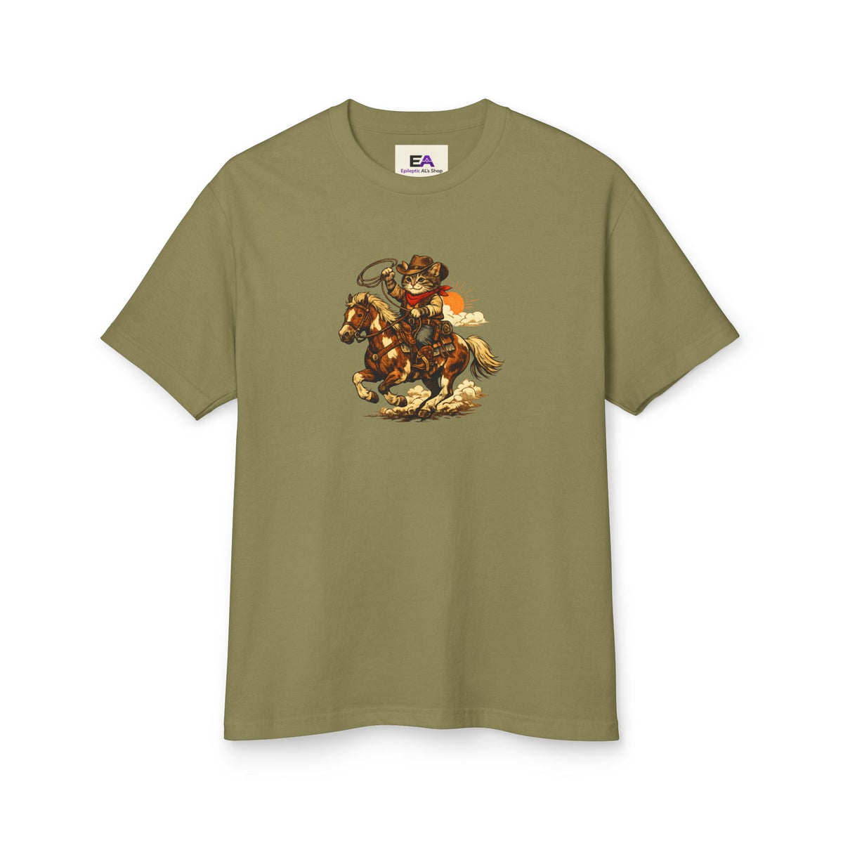 Cowboy Cat Lasso T-Shirt | Vintage Western Cat Graphic Tee - Clothing, Unisex, T-Shirts - EpiAl's Shop