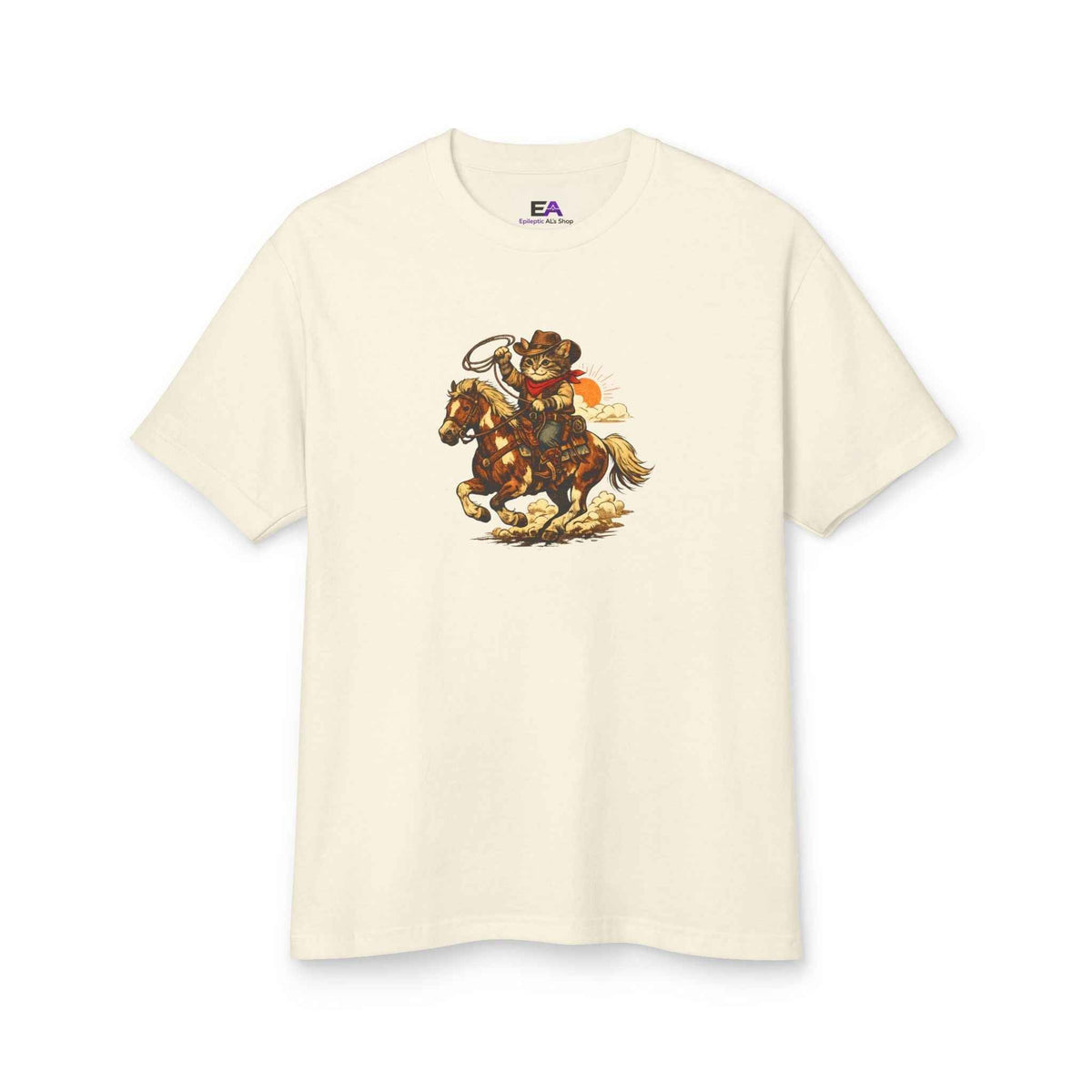 Cowboy Cat Lasso T-Shirt | Vintage Western Cat Graphic Tee - Clothing, Unisex, T-Shirts - EpiAl's Shop