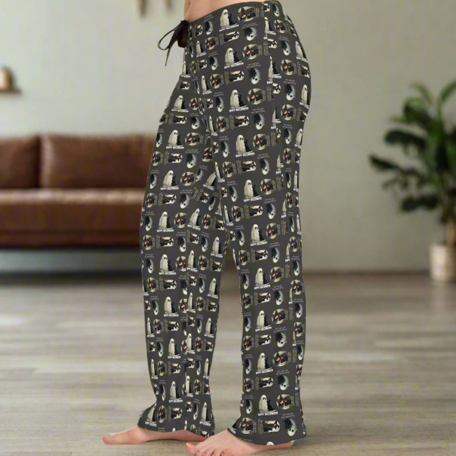 Cozy Halloween Cat - Themed Women's Pajama Pants - Clothing, Pajamas - EpiAl's Shop