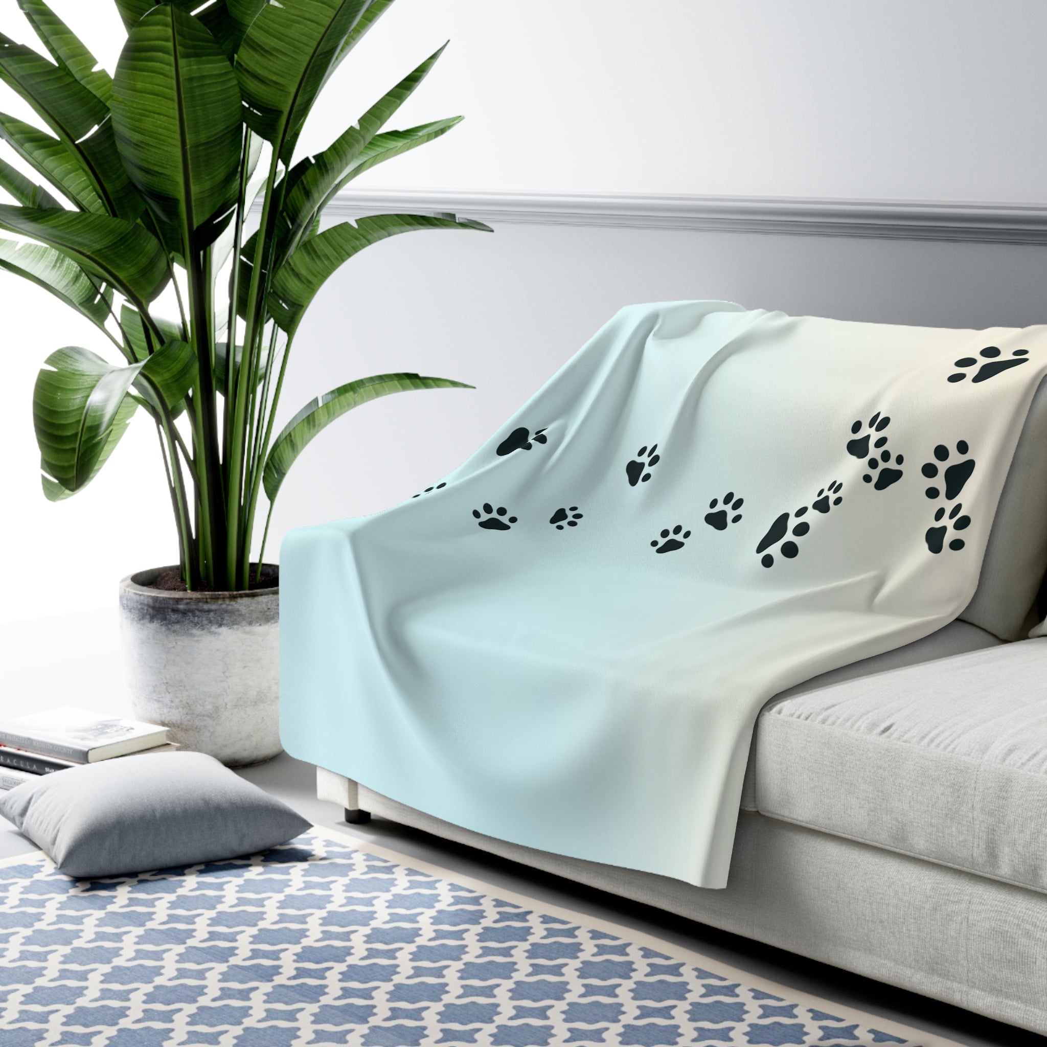 Cozy Paw Print Sherpa Fleece Blanket - Decor, Blankets & Comforters - EpiAl's Shop