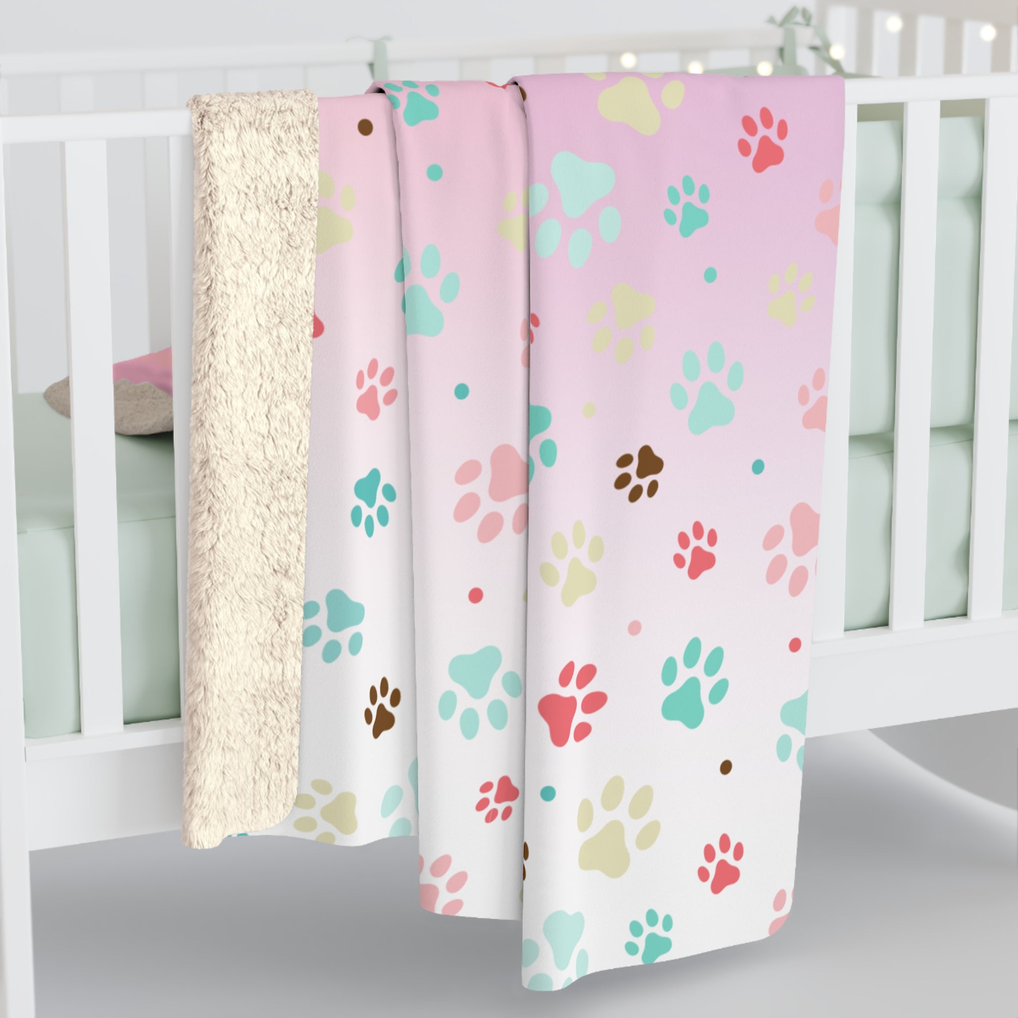 Cozy Paw Print Sherpa Fleece Blanket | Perfect for Pet Lovers - Decor, Blankets & Comforters - EpiAl's Shop
