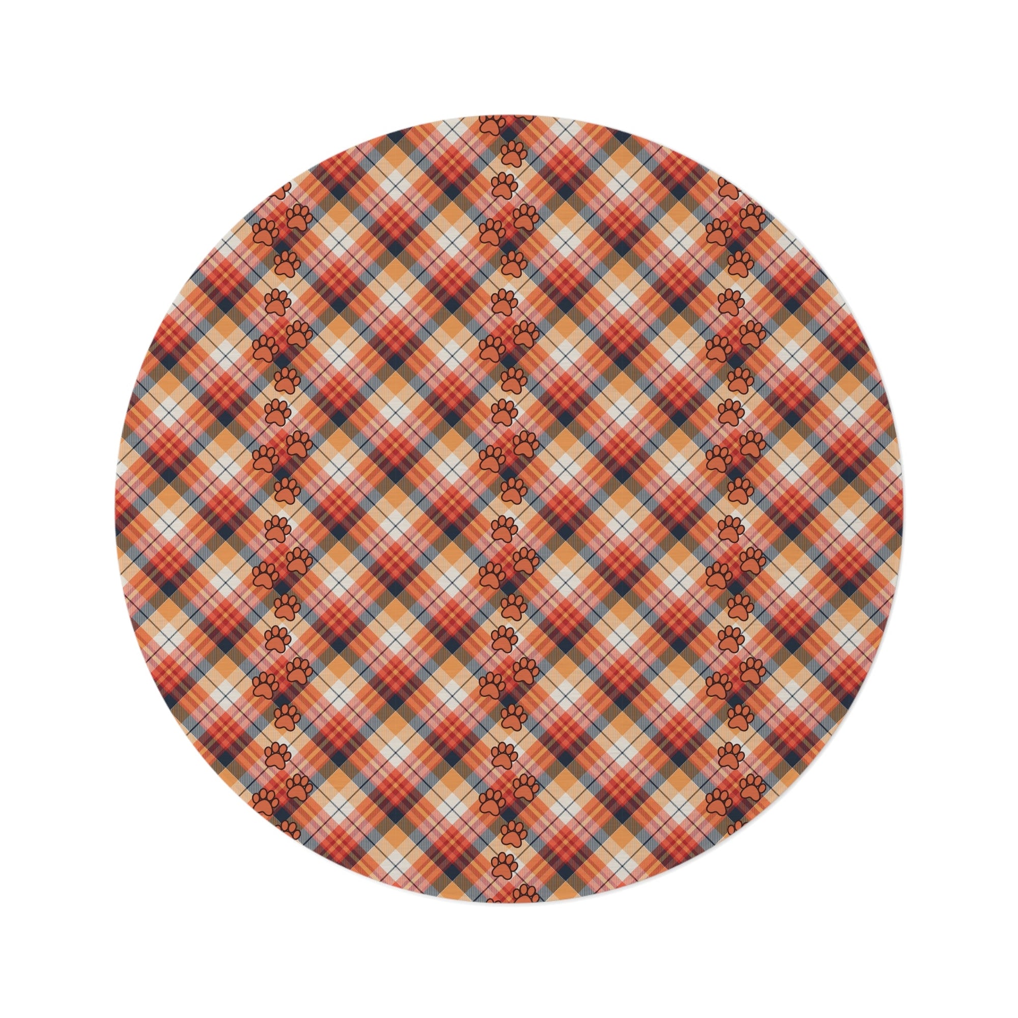Cozy Plaid Round Rug for Pet Lovers - Stylish Home Decor - Decor, Home, Rugs & Doormats - EpiAl's Shop