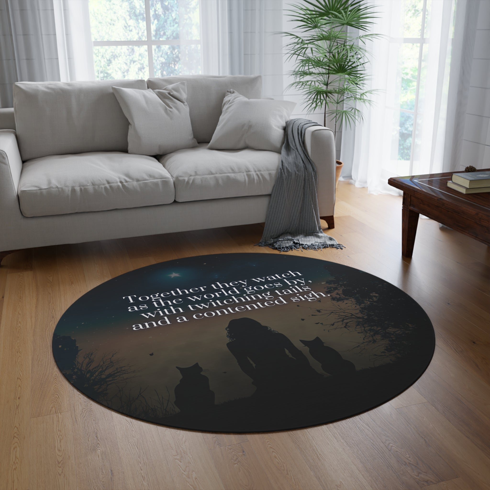 Cozy Round Rug with Inspirational Cat - Themed Design - Decor, Home, Rugs & Doormats - EpiAl's Shop