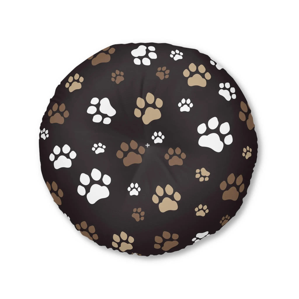 Cozy Tufted Floor Pillow with Paw Print Design - Pet Lover's Essential - Decor, Home, Pillows - EpiAl's Shop