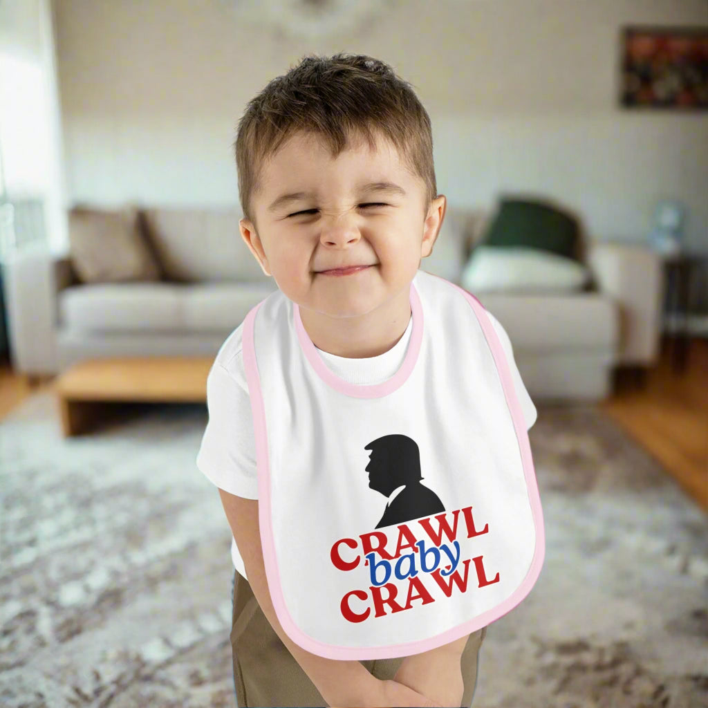 Crawl Baby Crawl Bib - Fun Contrast Trim Jersey Bib for Your Little One - Clothing, Kids & Infants - EpiAl's Shop