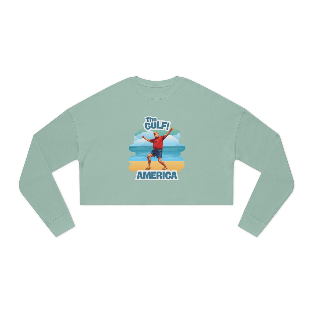 Cropped Sweatshirt with Gulf and America Design - Clothing, Sweatshirts, Crop - EpiAl's Shop