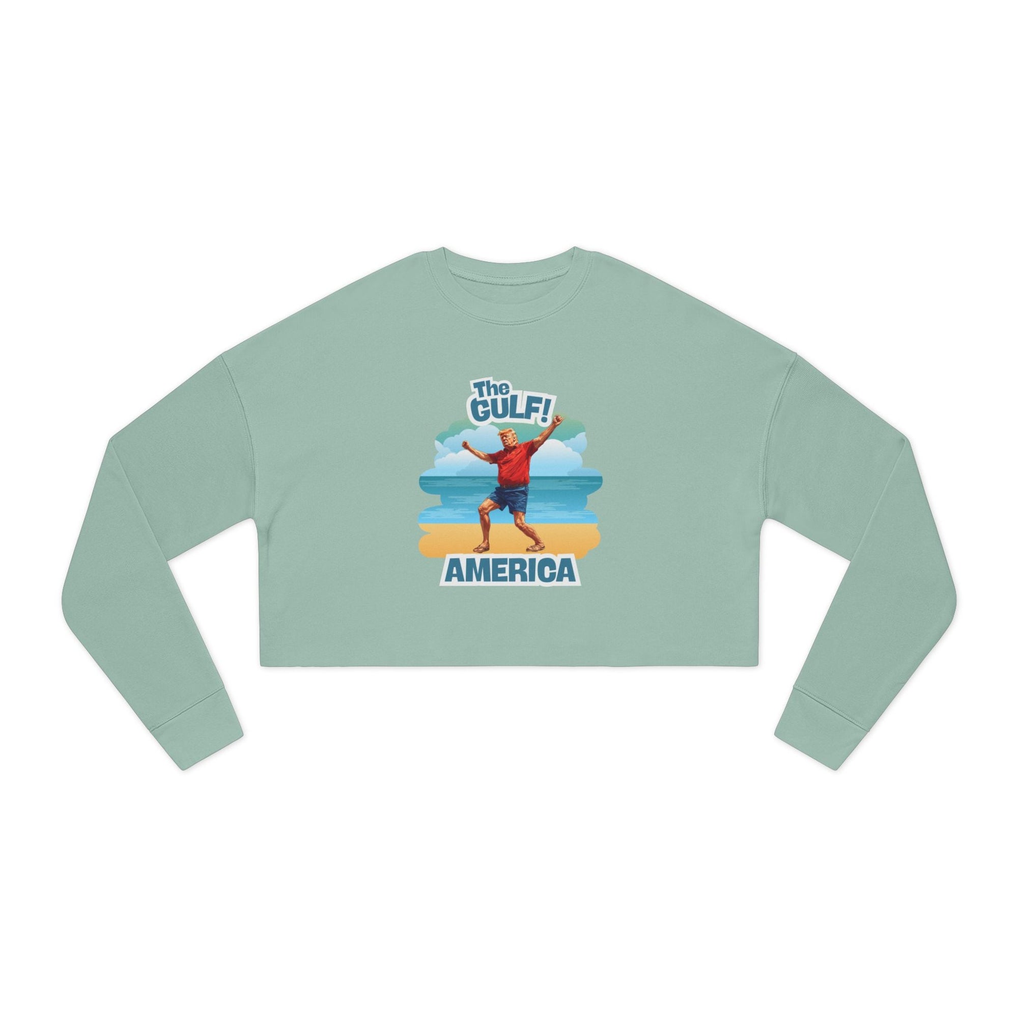Cropped Sweatshirt with Gulf and America Design - Clothing, Sweatshirts, Crop - EpiAl's Shop