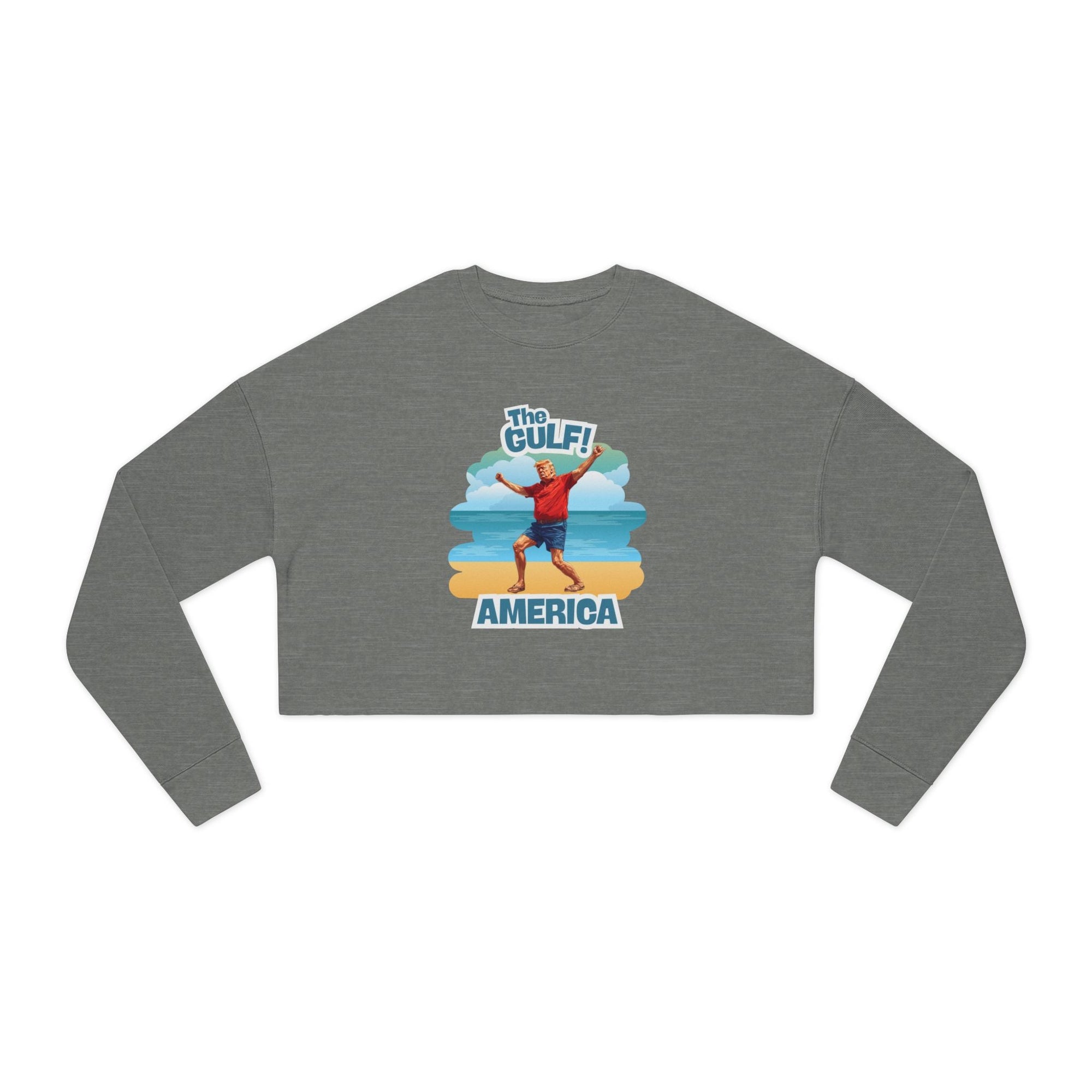 Cropped Sweatshirt with Gulf and America Design - Clothing, Sweatshirts, Crop - EpiAl's Shop