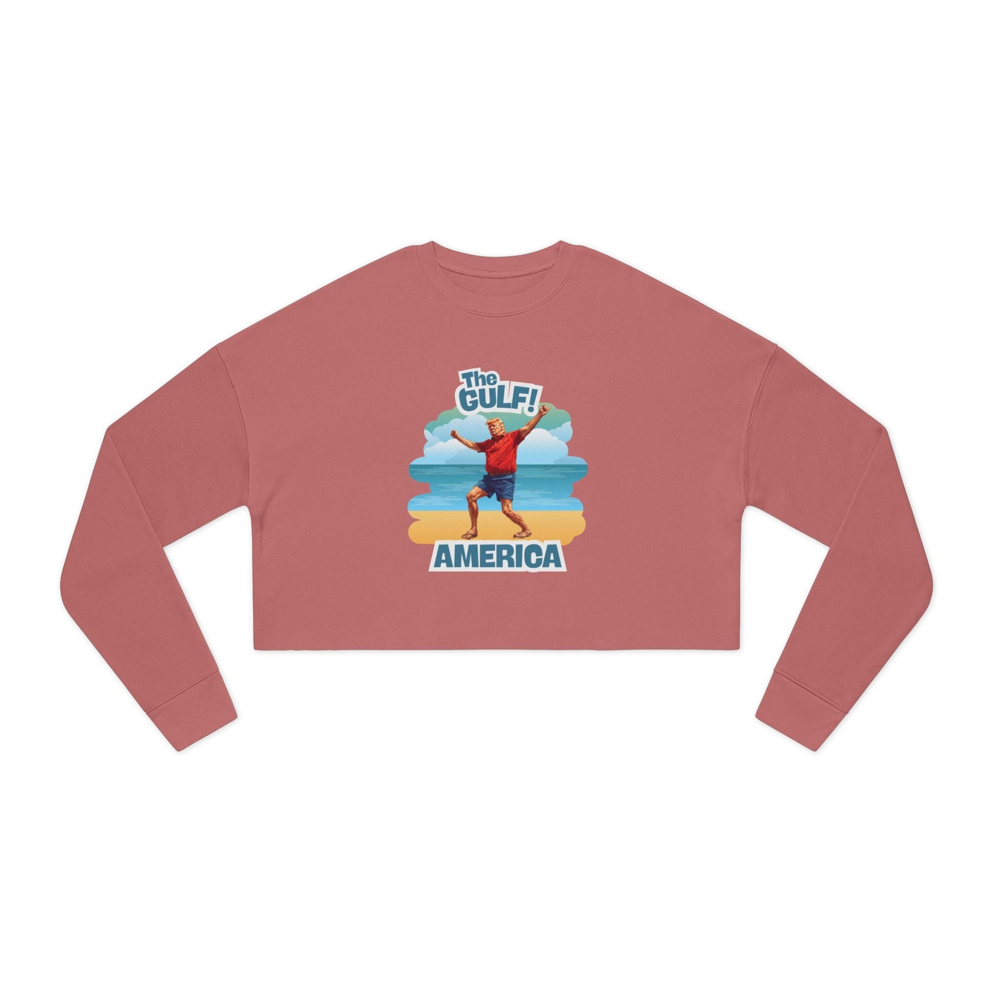 Cropped Sweatshirt with Gulf and America Design - Clothing, Sweatshirts, Crop - EpiAl's Shop