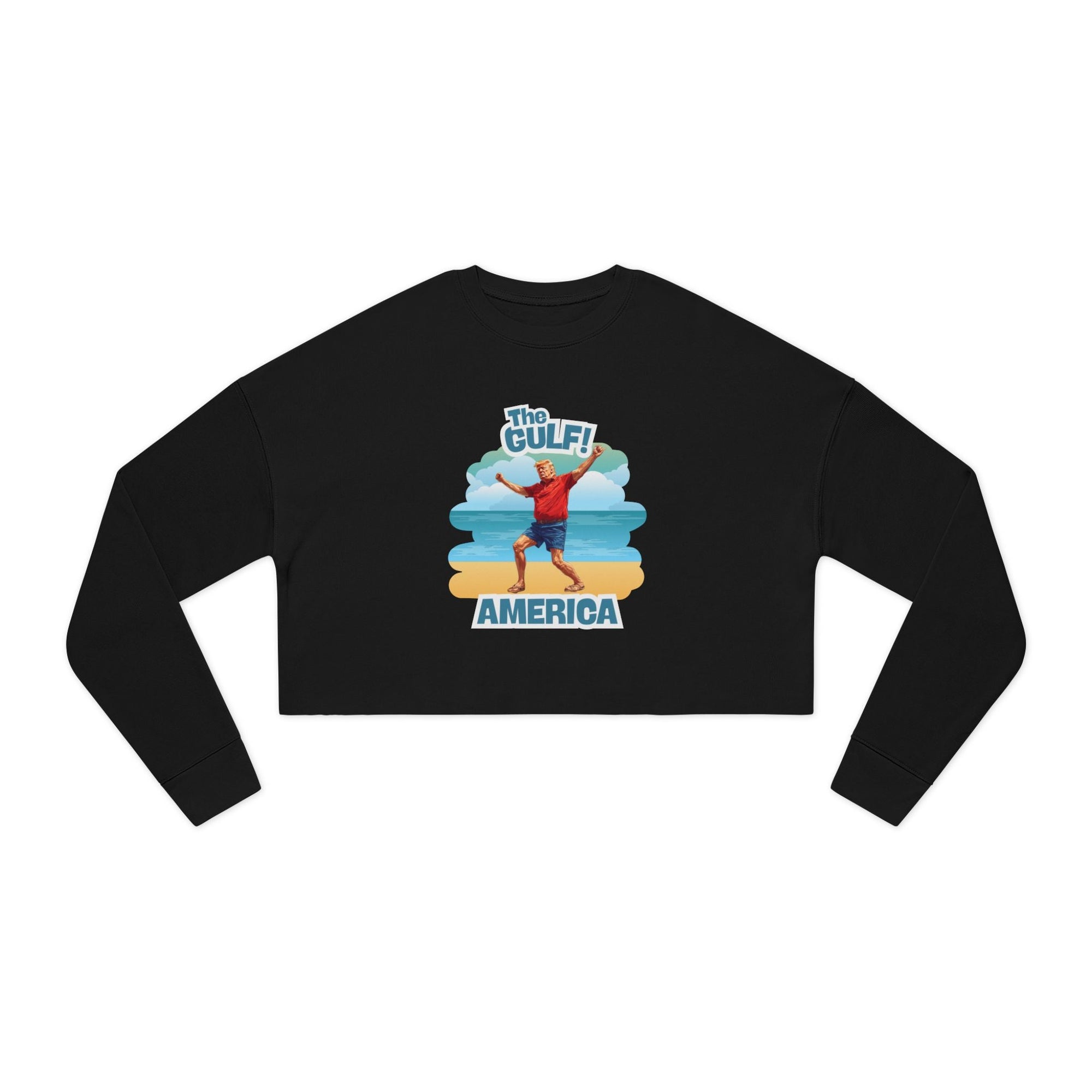 Cropped Sweatshirt with Gulf and America Design - Clothing, Sweatshirts, Crop - EpiAl's Shop