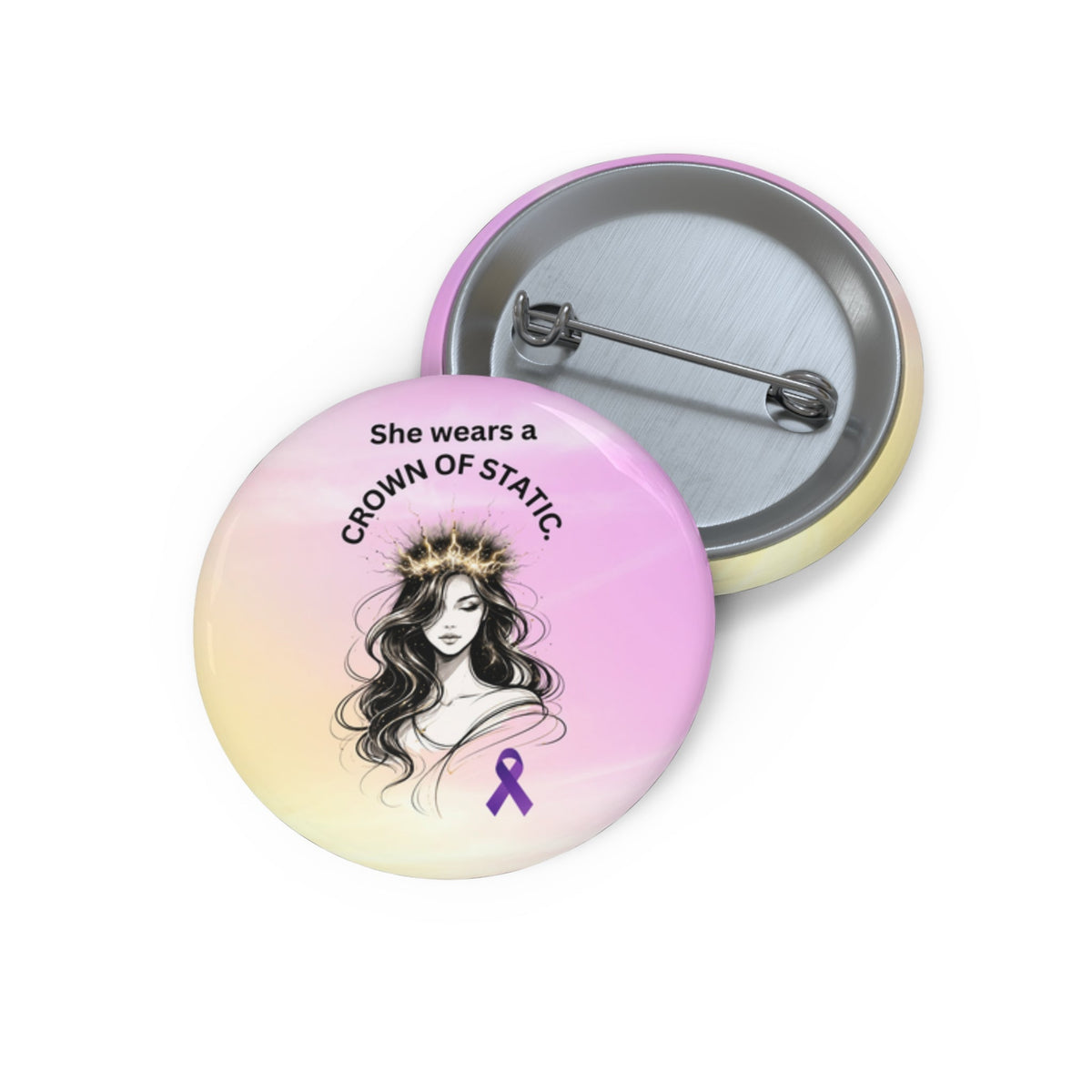 Crown of Static Pinback Button - Buttons, Pinback - EpiAl's Shop