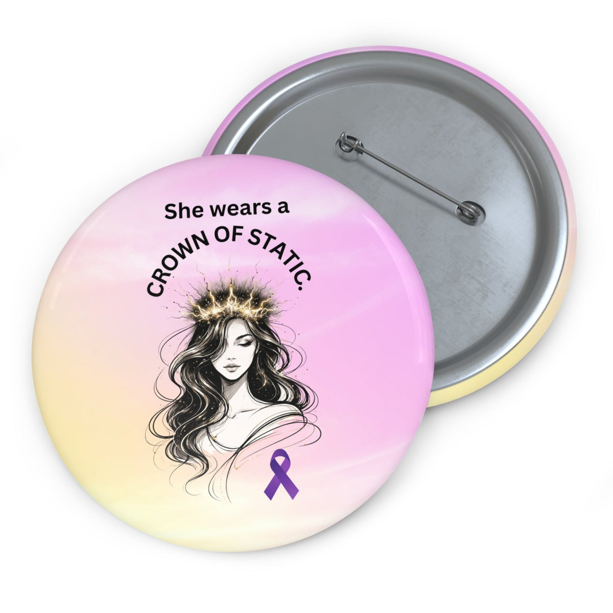 Crown of Static Pinback Button - Buttons, Pinback - EpiAl's Shop