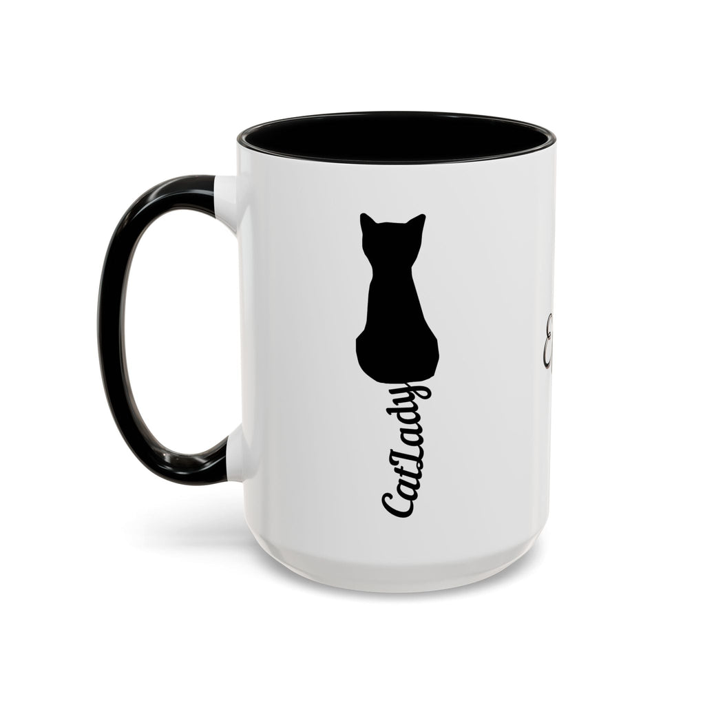 Cursive Tail Cat Lady Coffee Mug, Gift for Cat Lovers - Drinkware, Coffee Mugs - EpiAl's Shop