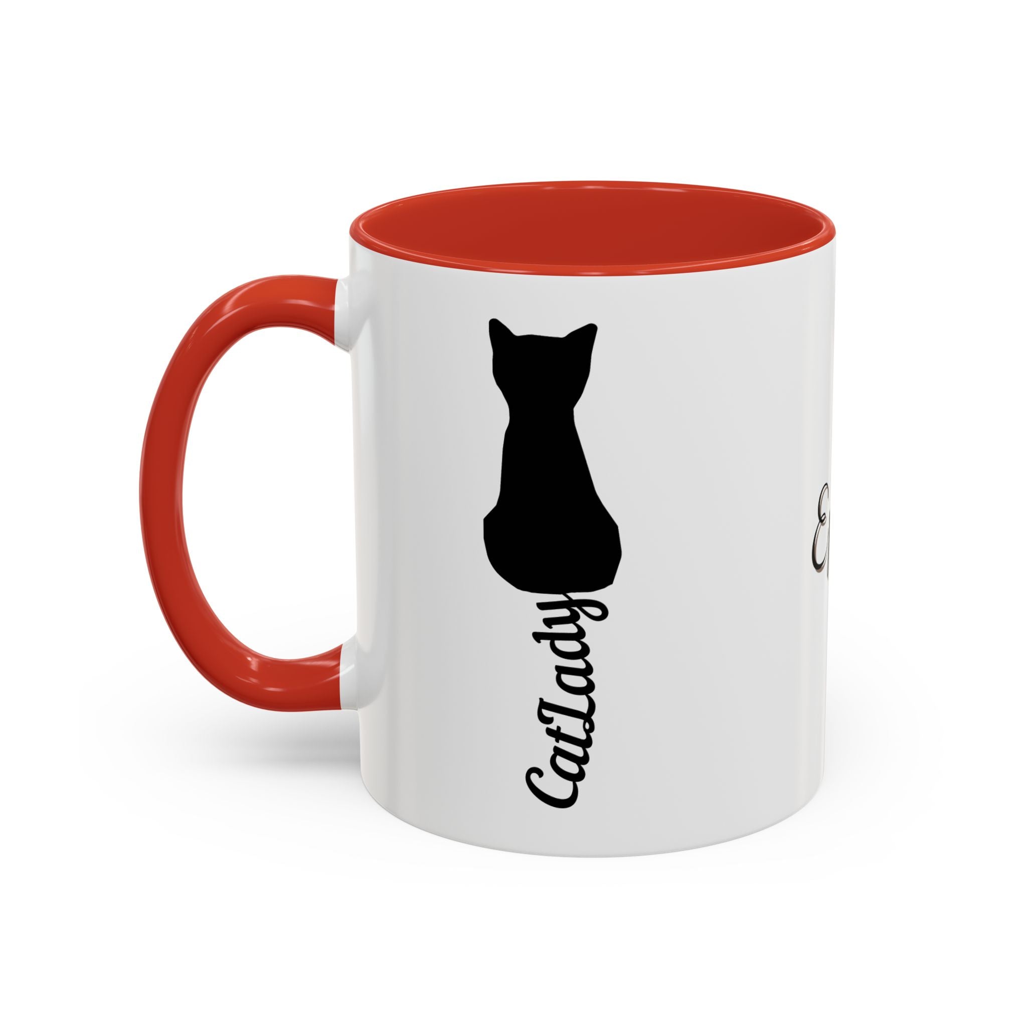 Cursive Tail Cat Lady Coffee Mug, Gift for Cat Lovers - Drinkware, Coffee Mugs - EpiAl's Shop