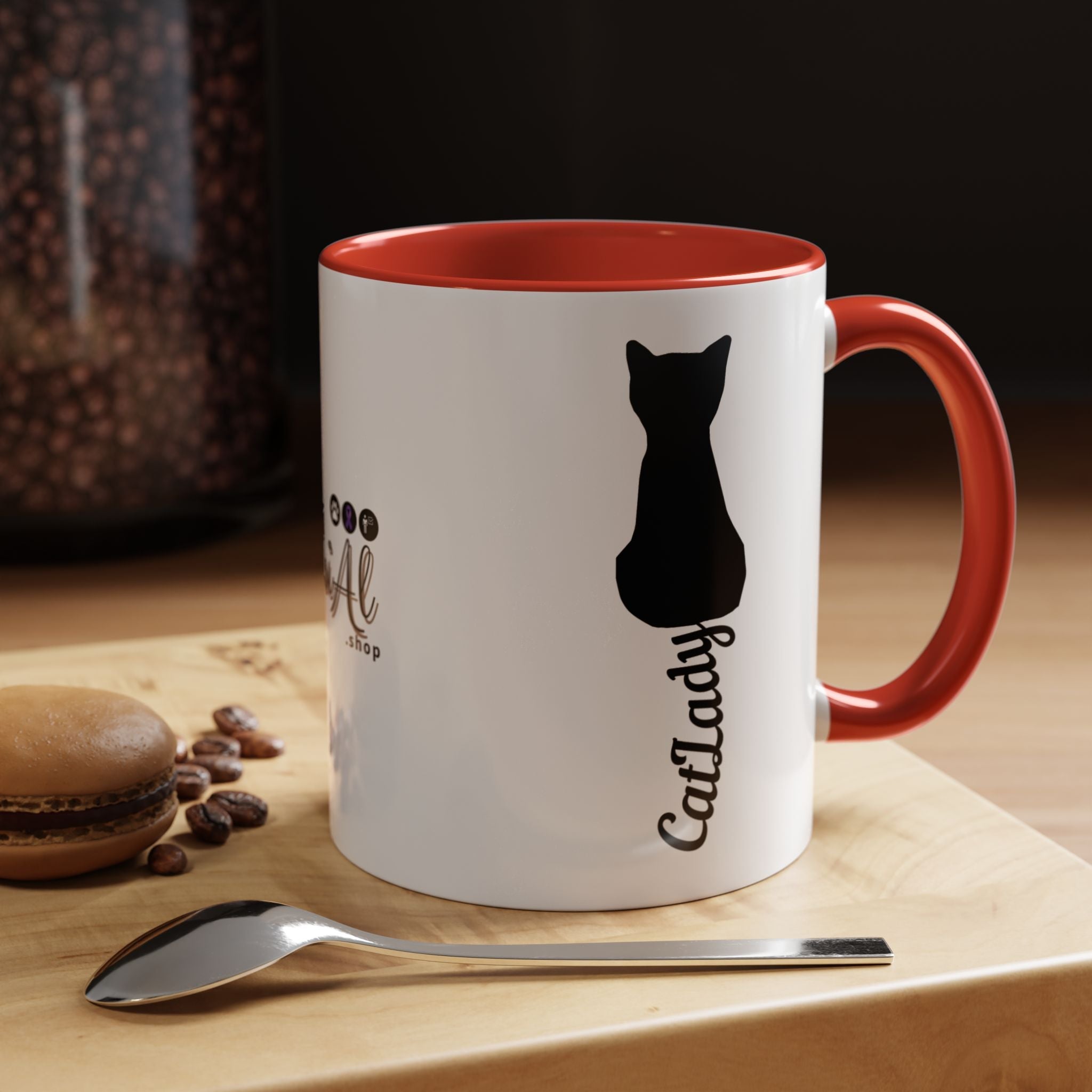 Cursive Tail Cat Lady Coffee Mug, Gift for Cat Lovers - Drinkware, Coffee Mugs - EpiAl's Shop