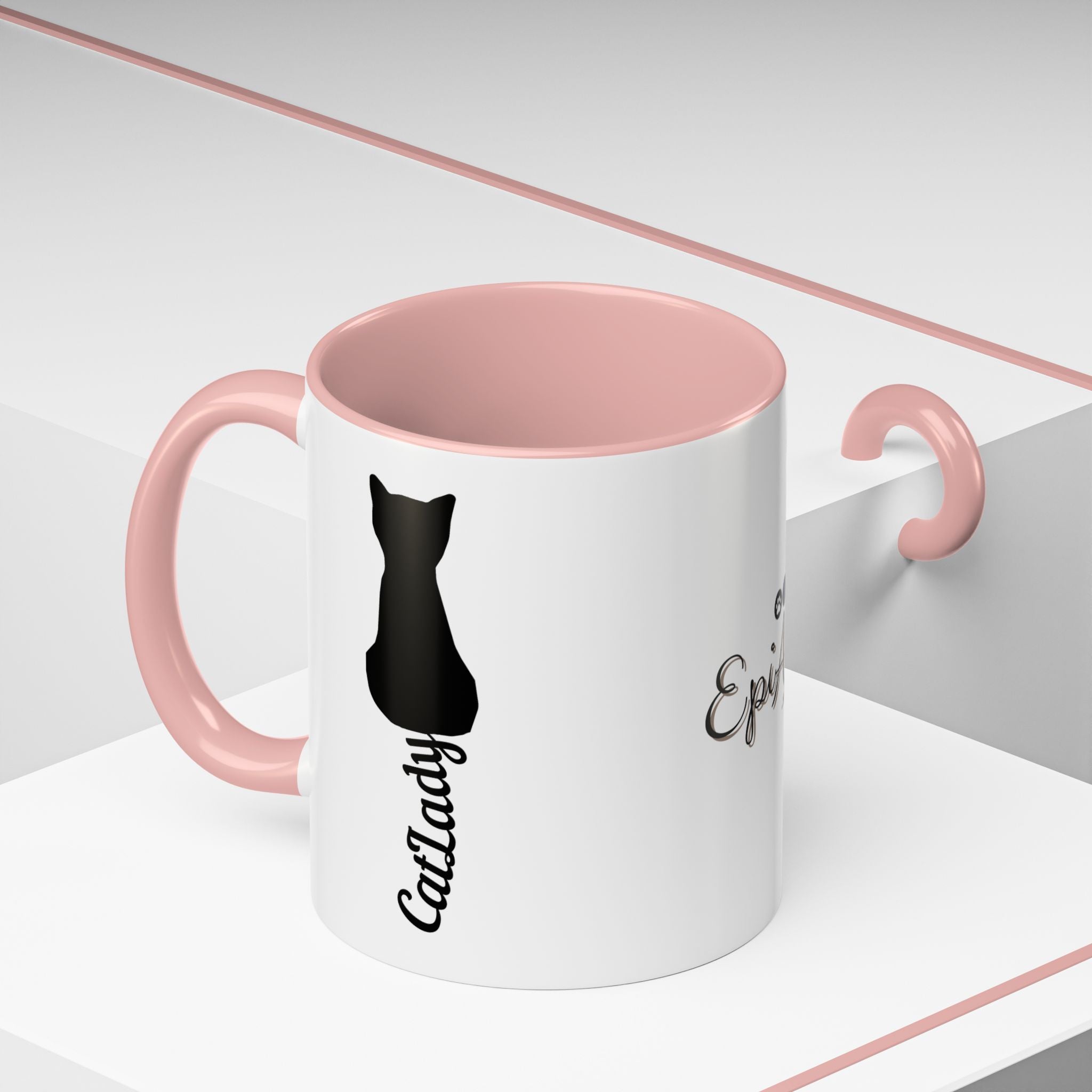 Cursive Tail Cat Lady Coffee Mug, Gift for Cat Lovers - Drinkware, Coffee Mugs - EpiAl's Shop