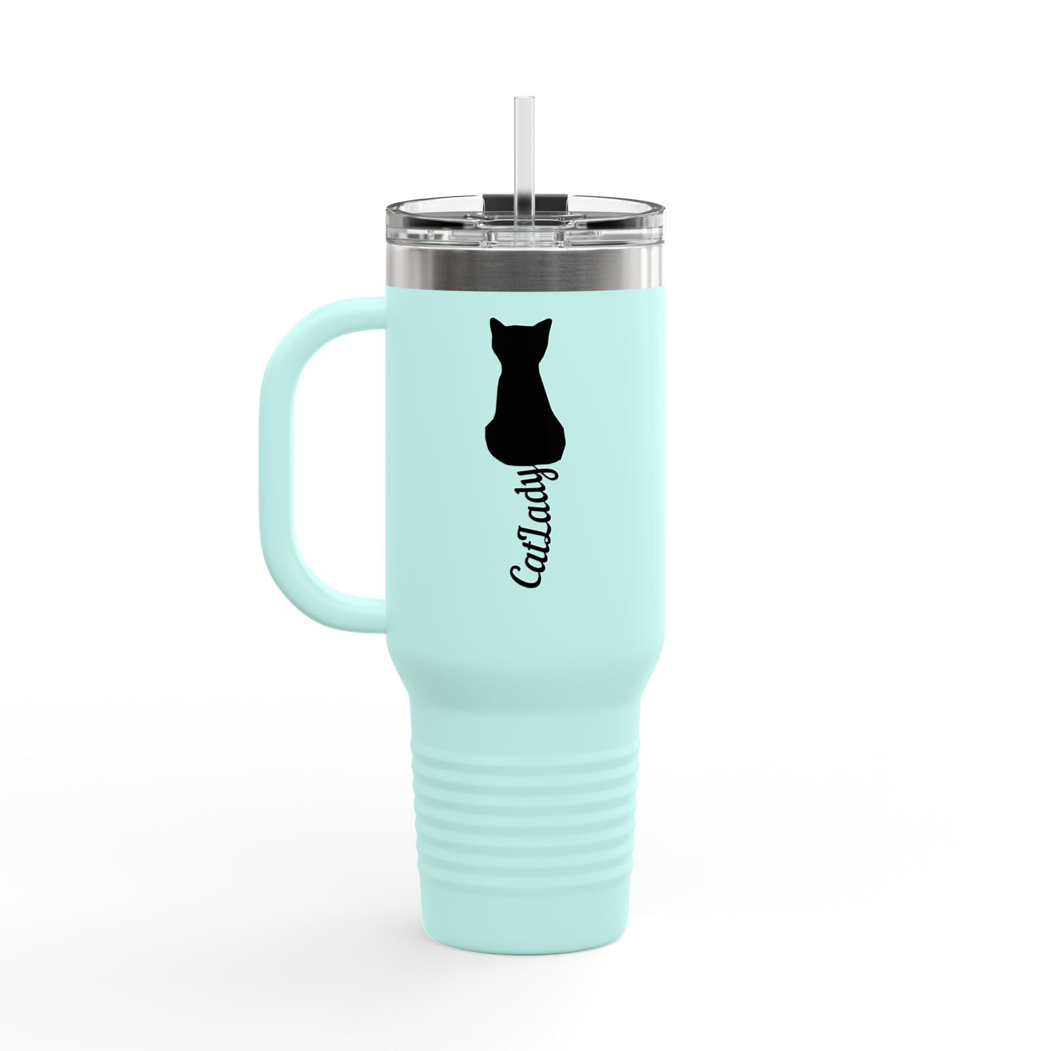 Cursive Tail Cat Lady Insulated Travel Mug | 40oz - Drinkware, Travel Mugs - EpiAl's Shop