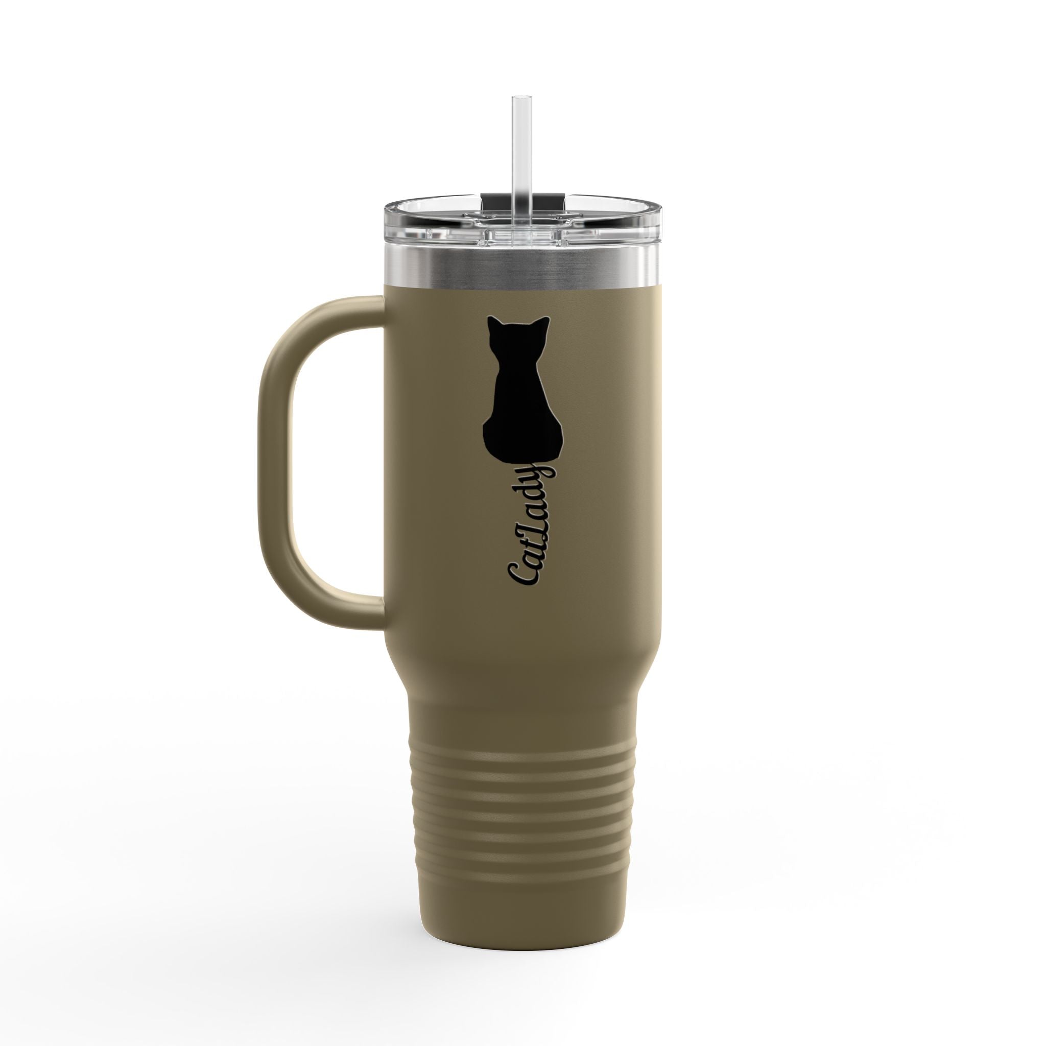 Cursive Tail Cat Lady Insulated Travel Mug | 40oz - Drinkware, Travel Mugs - EpiAl's Shop