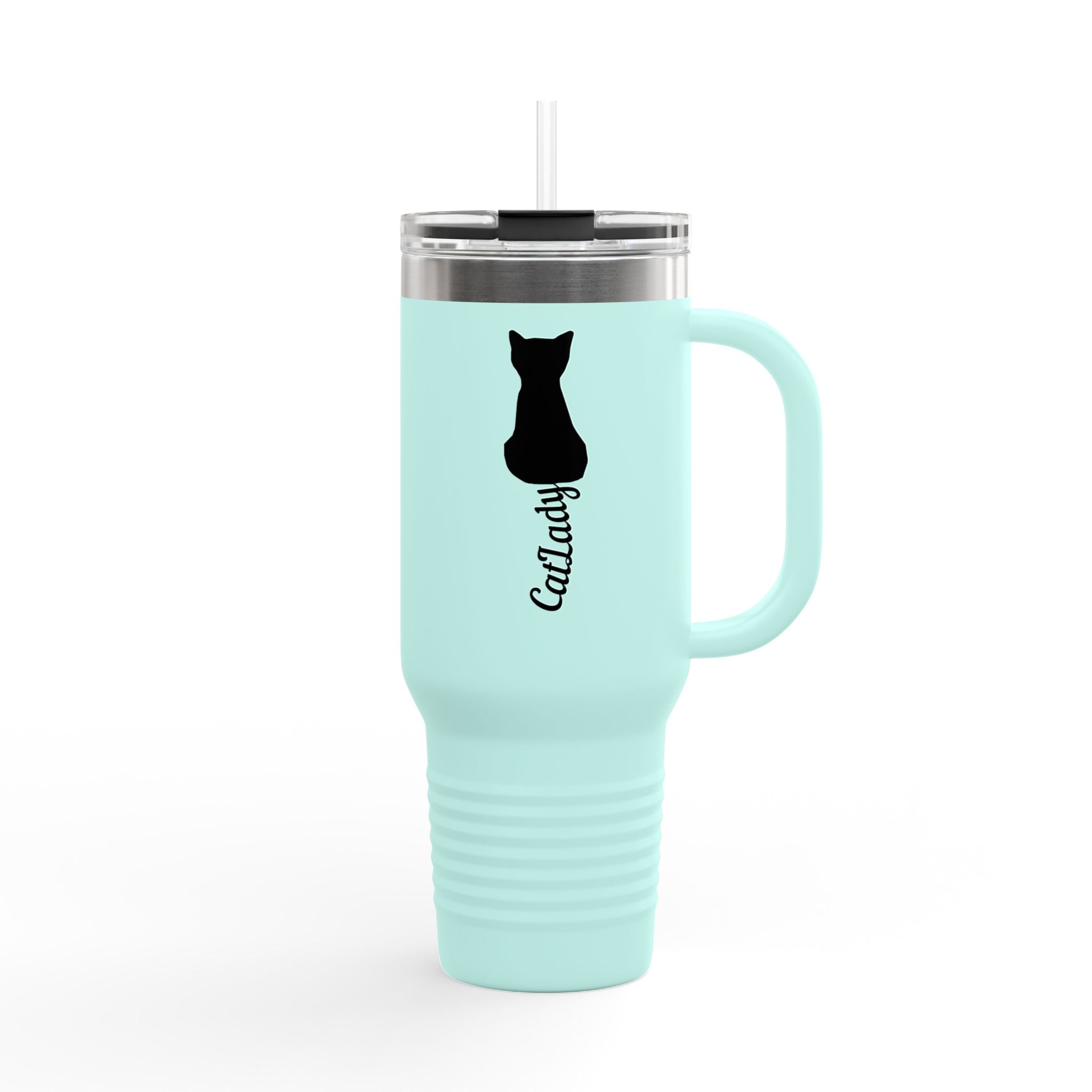 Cursive Tail Cat Lady Insulated Travel Mug | 40oz - Drinkware, Travel Mugs - EpiAl's Shop
