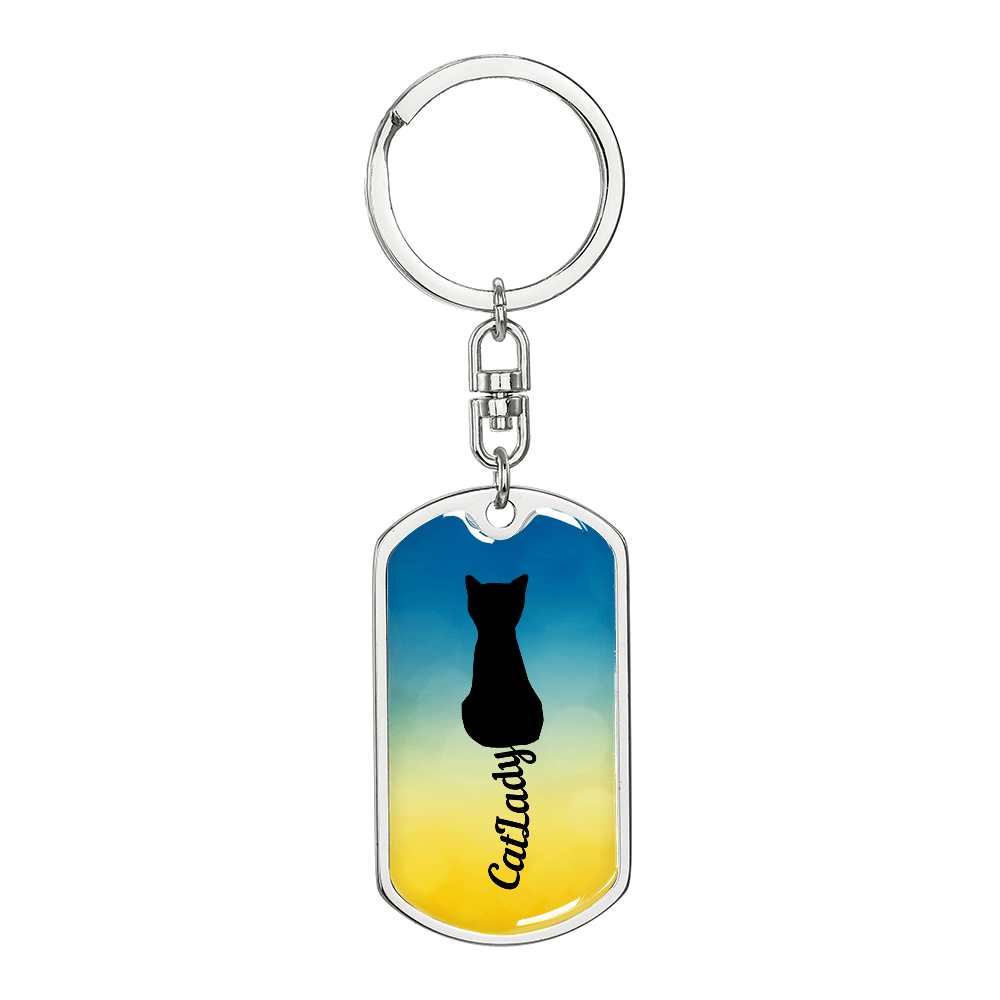 Cursive Tail Cat Lady Keychain - Jewelry, Keychains - EpiAl's Shop