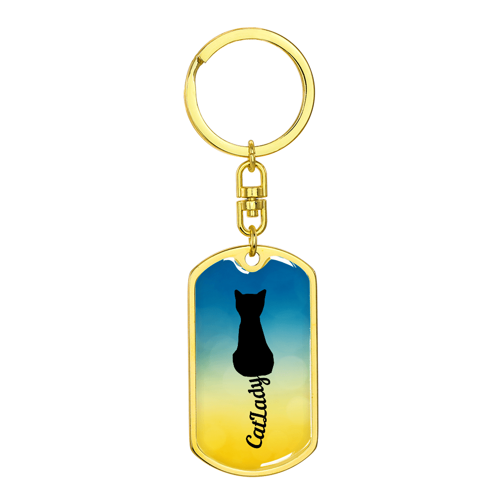 Cursive Tail Cat Lady Keychain - Jewelry, Keychains - EpiAl's Shop