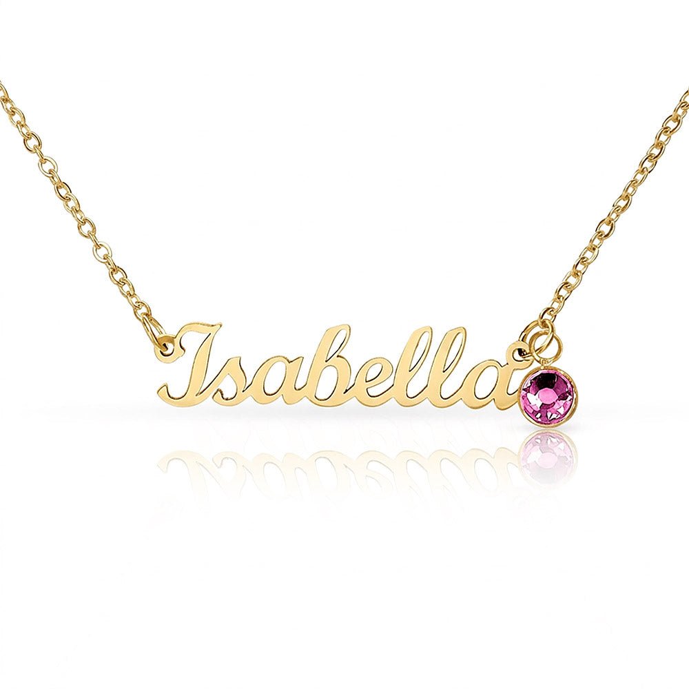 Custom Name Necklace with Birthstone | Personalized Cursive Jewelry - Jewelry, Necklaces - EpiAl's Shop