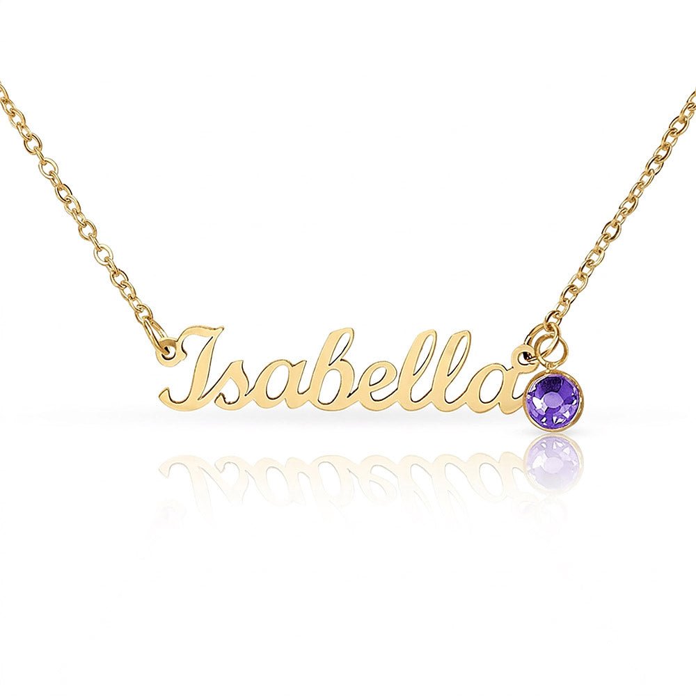Custom Name Necklace with Birthstone | Personalized Cursive Jewelry - Jewelry, Necklaces - EpiAl's Shop