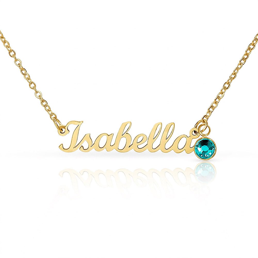 Custom Name Necklace with Birthstone | Personalized Cursive Jewelry - Jewelry, Necklaces - EpiAl's Shop