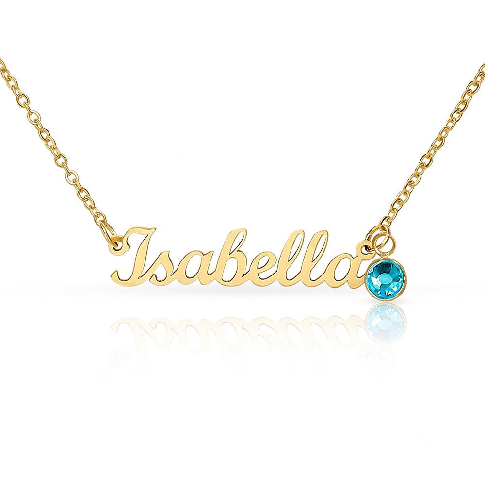 Custom Name Necklace with Birthstone | Personalized Cursive Jewelry - Jewelry, Necklaces - EpiAl's Shop