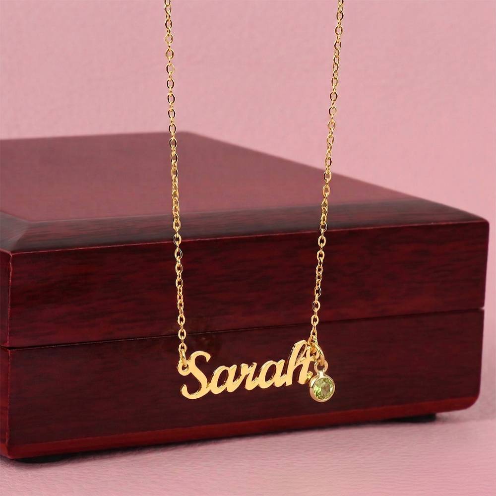 Custom Name Necklace with Birthstone | Personalized Cursive Jewelry - Jewelry, Necklaces - EpiAl's Shop