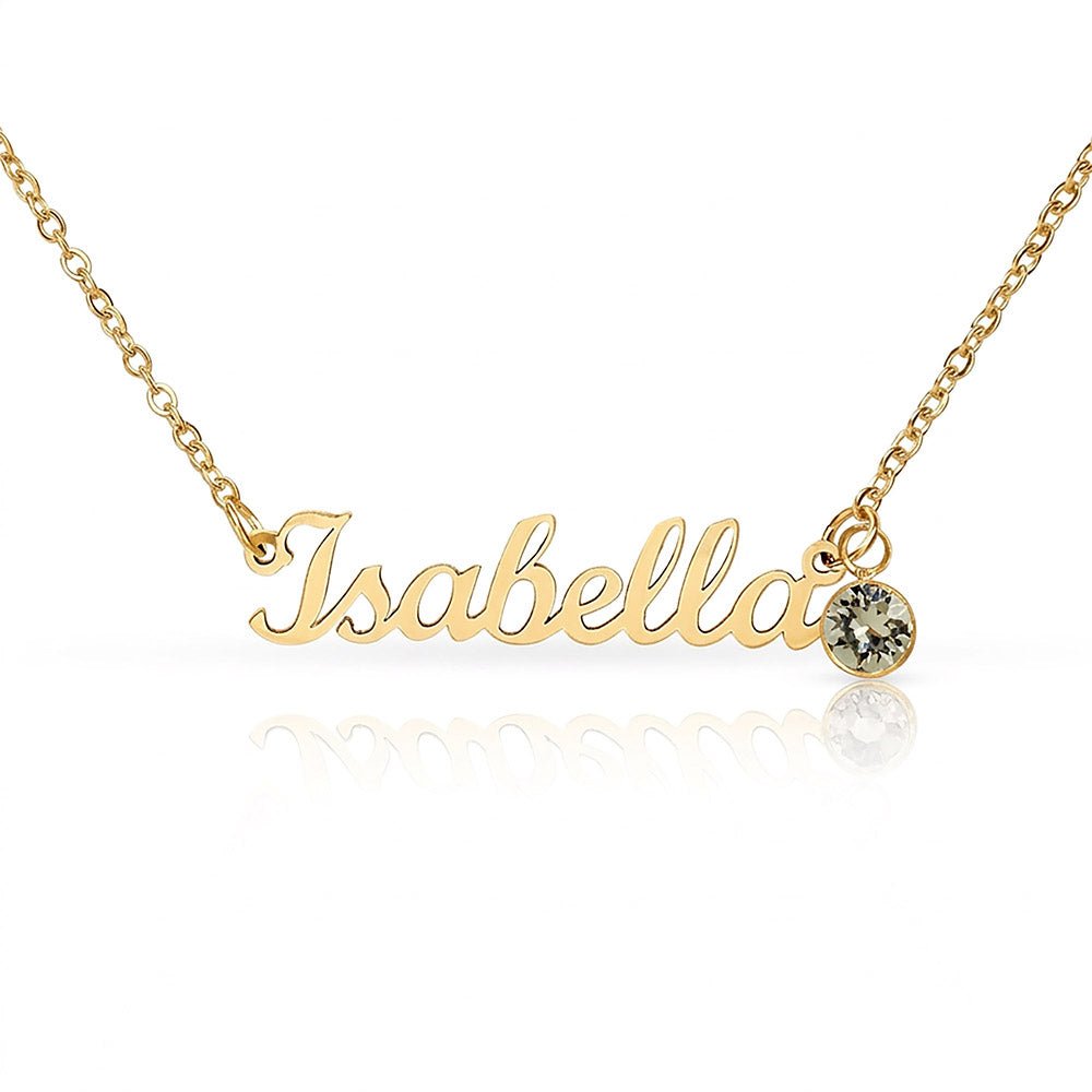 Custom Name Necklace with Birthstone | Personalized Cursive Jewelry - Jewelry, Necklaces - EpiAl's Shop