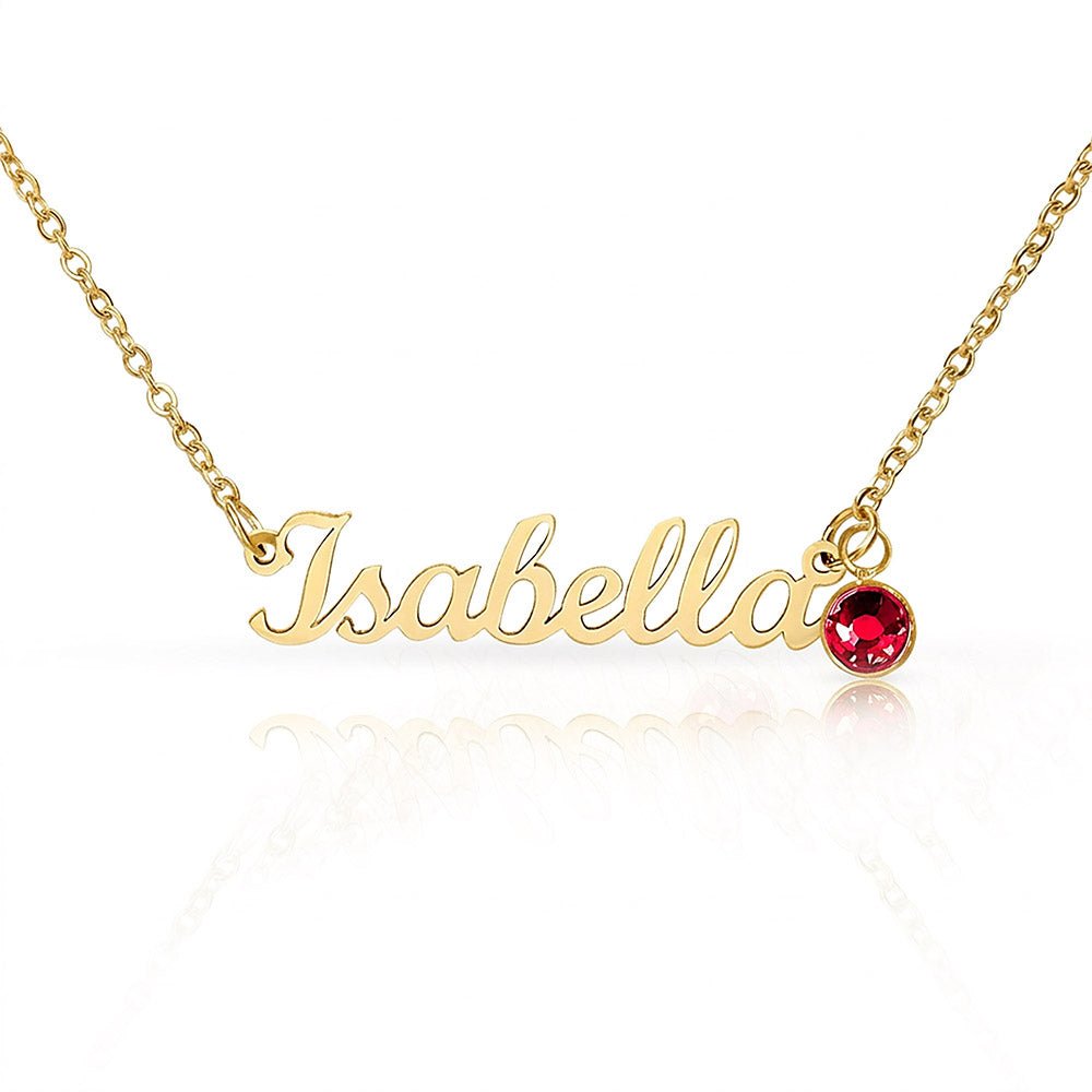 Custom Name Necklace with Birthstone | Personalized Cursive Jewelry - Jewelry, Necklaces - EpiAl's Shop
