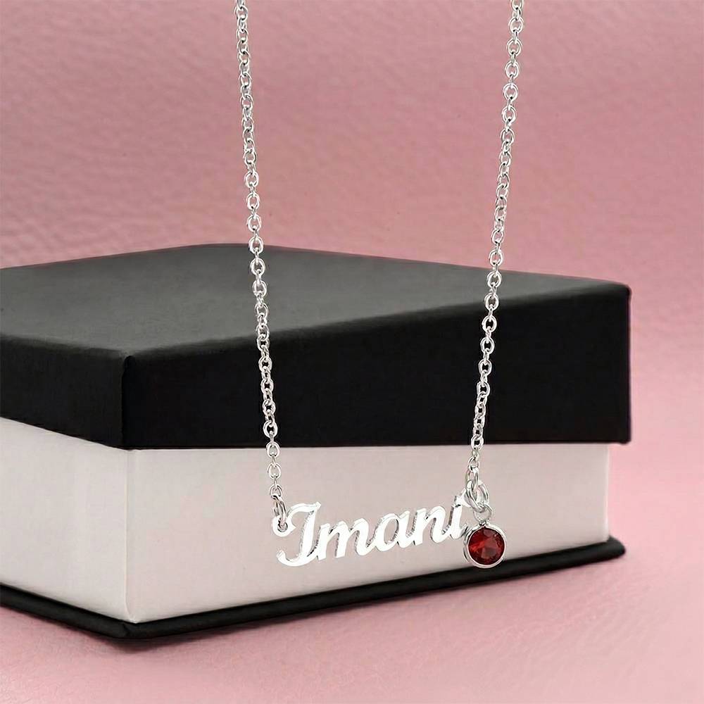 Custom Name Necklace with Birthstone | Personalized Cursive Jewelry - Jewelry, Necklaces - EpiAl's Shop