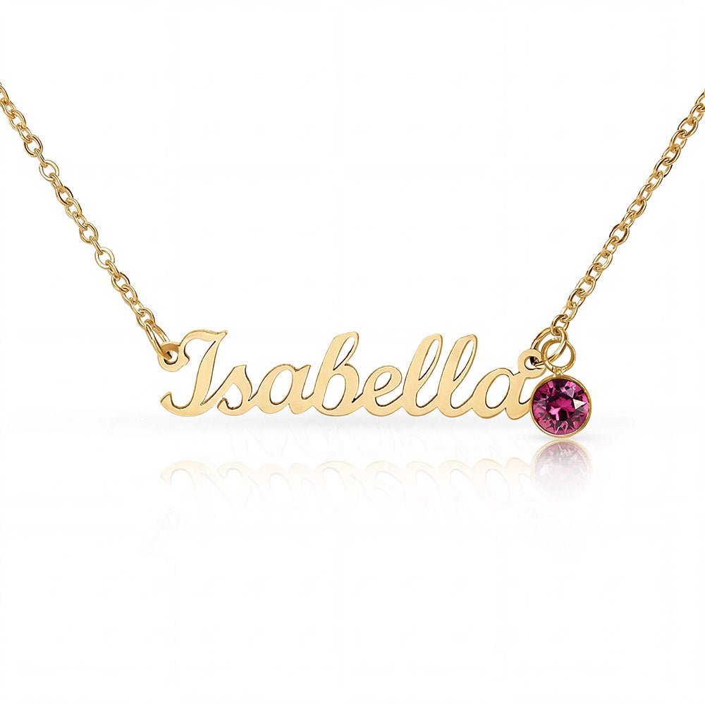 Custom Name Necklace with Birthstone | Personalized Cursive Jewelry - Jewelry, Necklaces - EpiAl's Shop