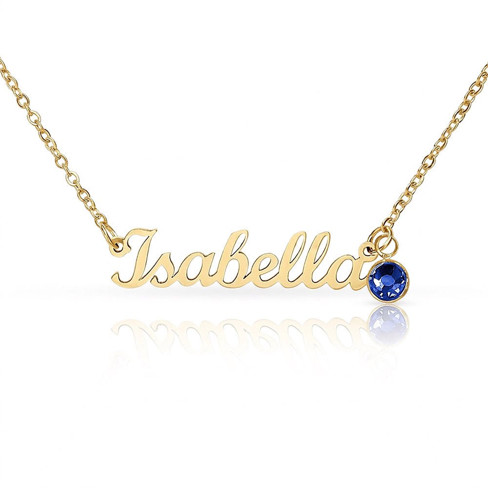 Custom Name Necklace with Birthstone | Personalized Cursive Jewelry - Jewelry, Necklaces - EpiAl's Shop