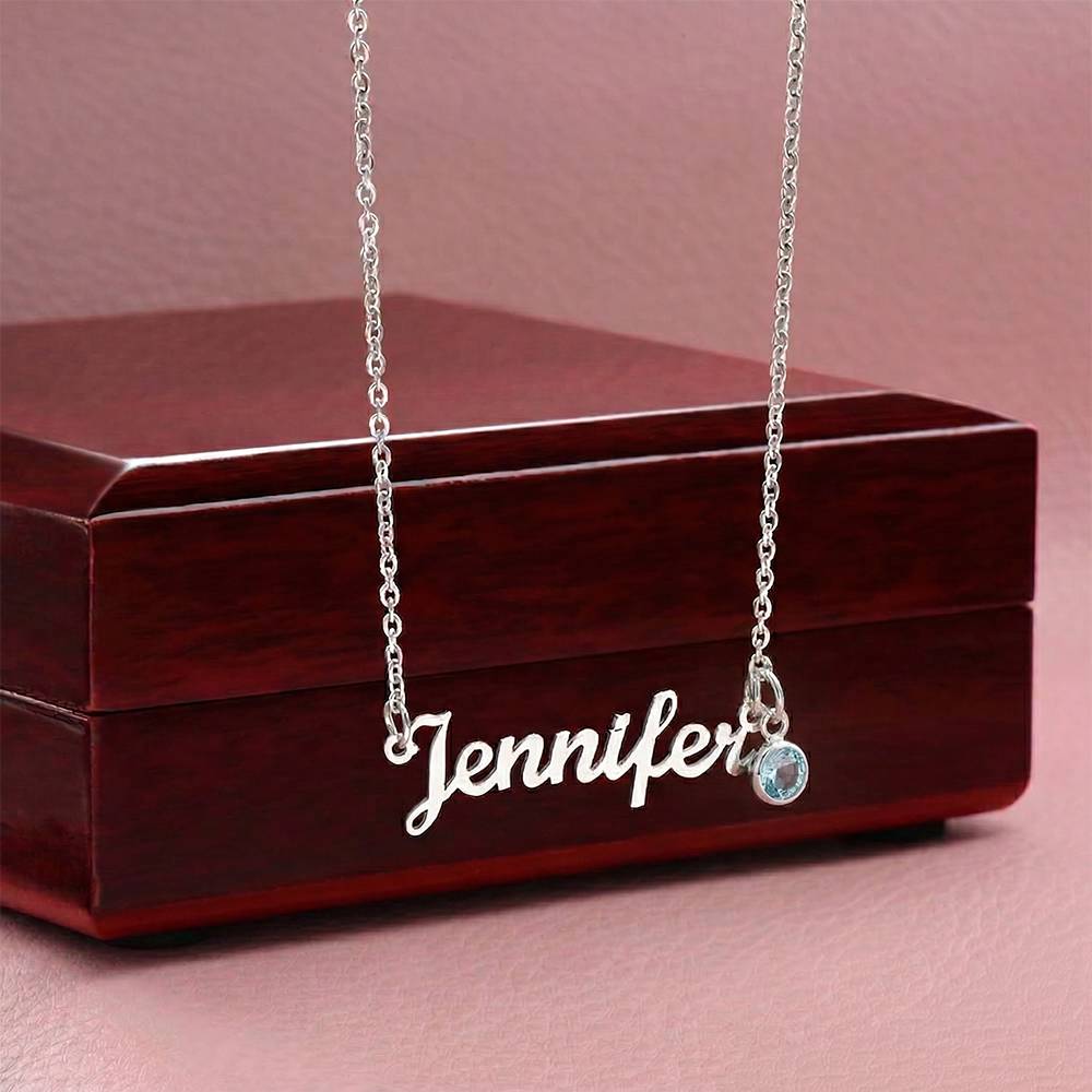 Custom Name Necklace with Birthstone | Personalized Cursive Jewelry - Jewelry, Necklaces - EpiAl's Shop