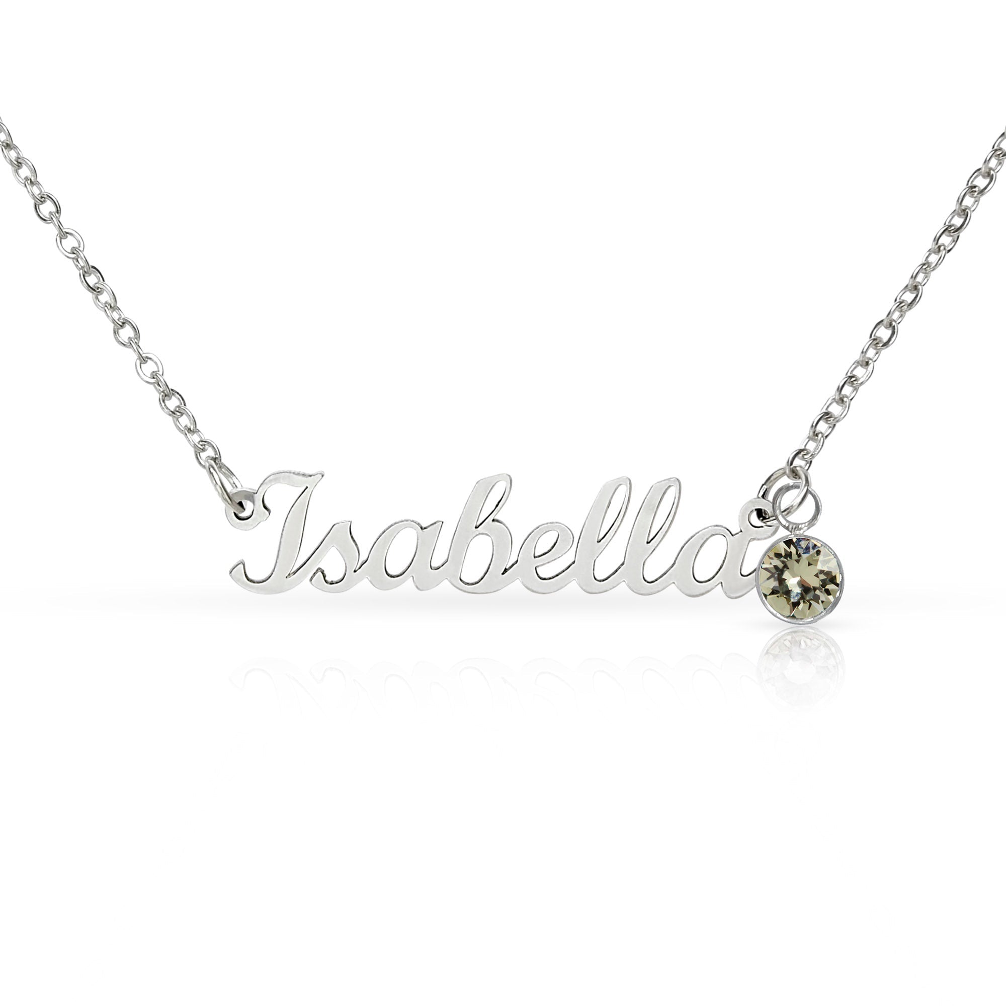 Custom Name Necklace with Birthstone | Personalized Cursive Jewelry - Jewelry, Necklaces - EpiAl's Shop